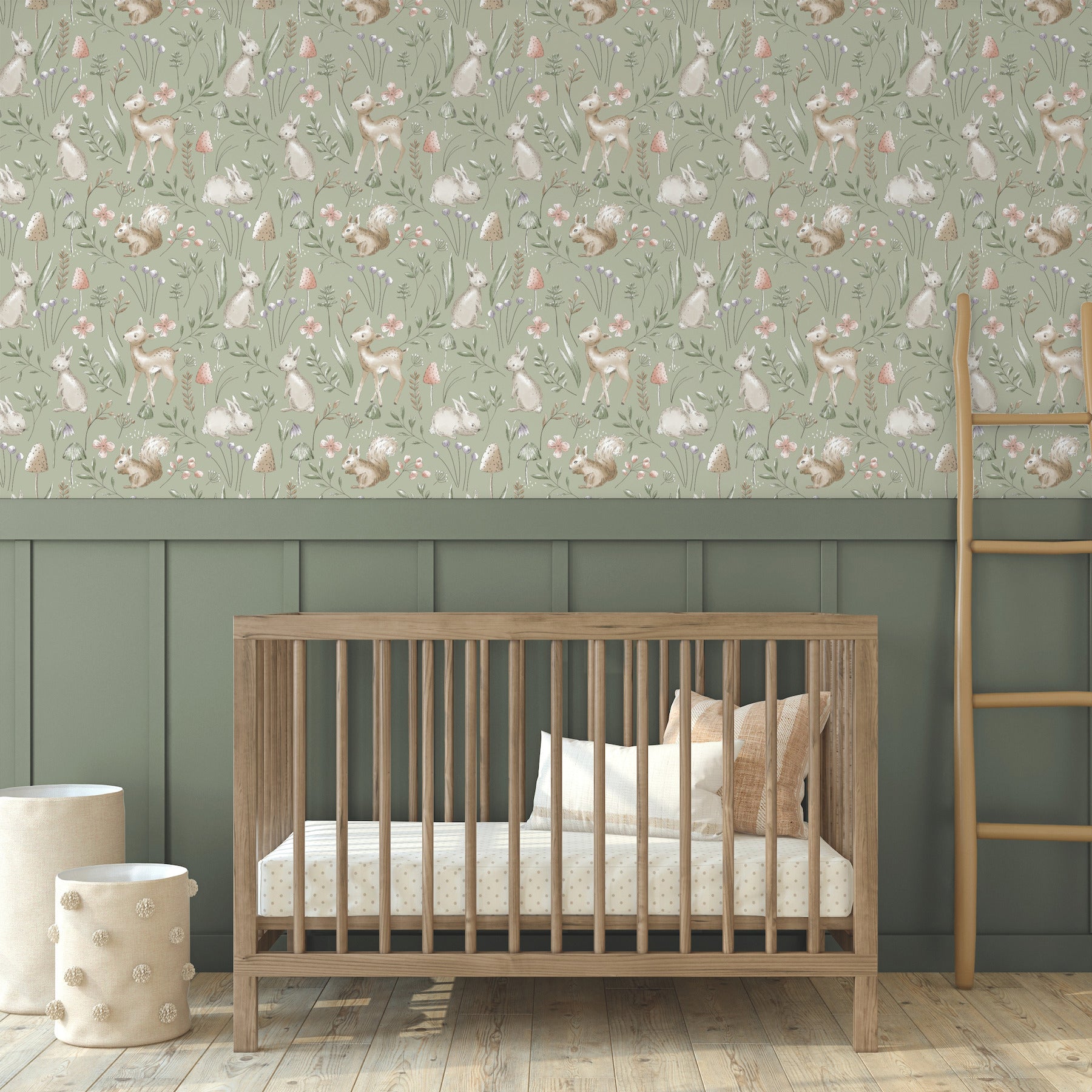 forest-animals-sage-whimsical-wallpaper-york-wallcoverings-4203-27547 - York Wallpaper Wallpaper