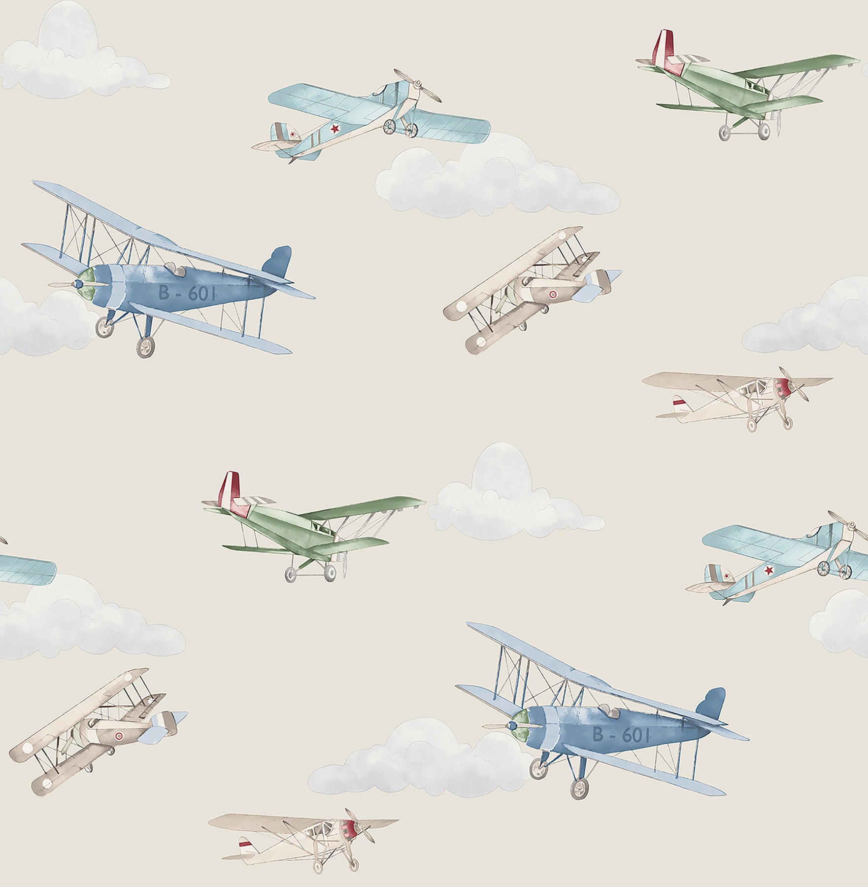 aeroplanes-beige-skies-wallpaper-york-wallcoverings-4203-27549 - York Wallcoverings Papel pintado