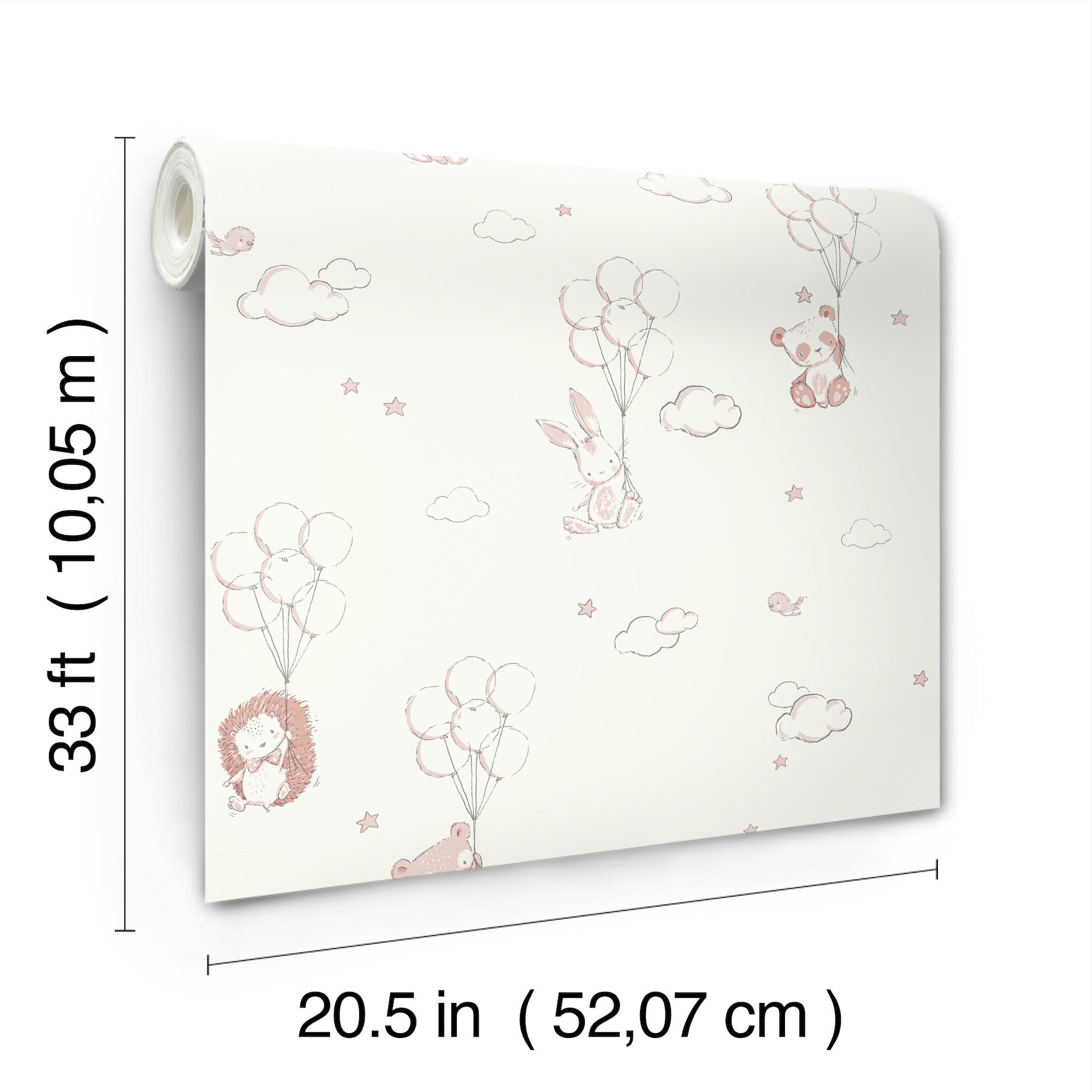 floating-balloons-pink-animal-wallpaper-york-wallcoverings-4203-27555 - York Wallcoverings Papel pintado