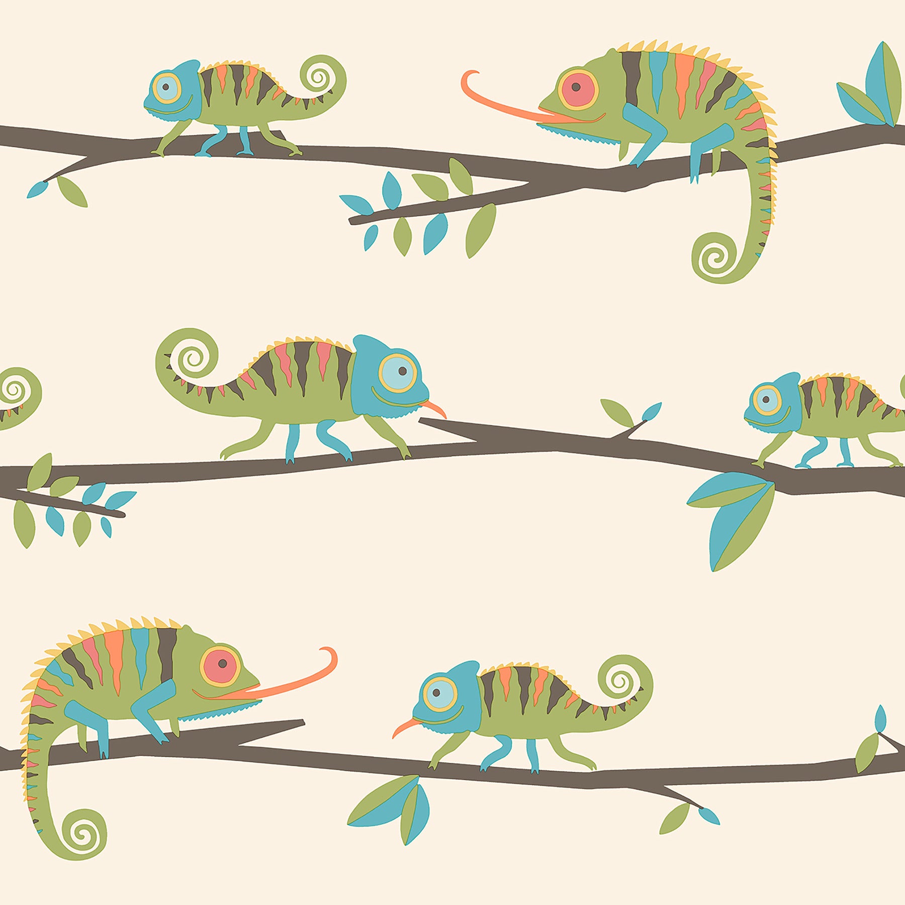 chameleon-family-green-canopy-stroll-wallpaper-york-wallcoverings-4203-27559 - York Wallcoverings Wallpaper