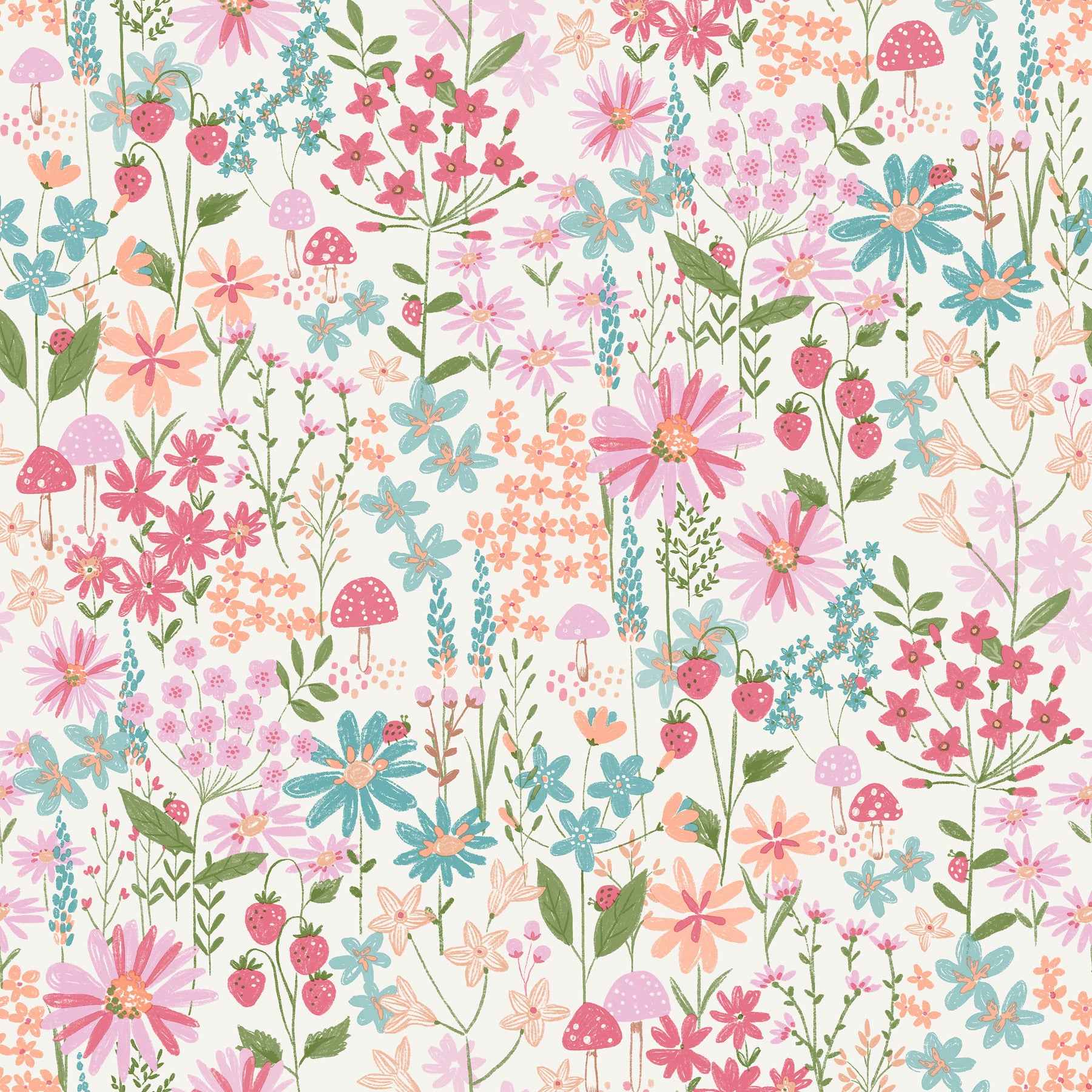 Flower Garden Pink Blossoms Wallpaper - York Wallcoverings - 4203-27561