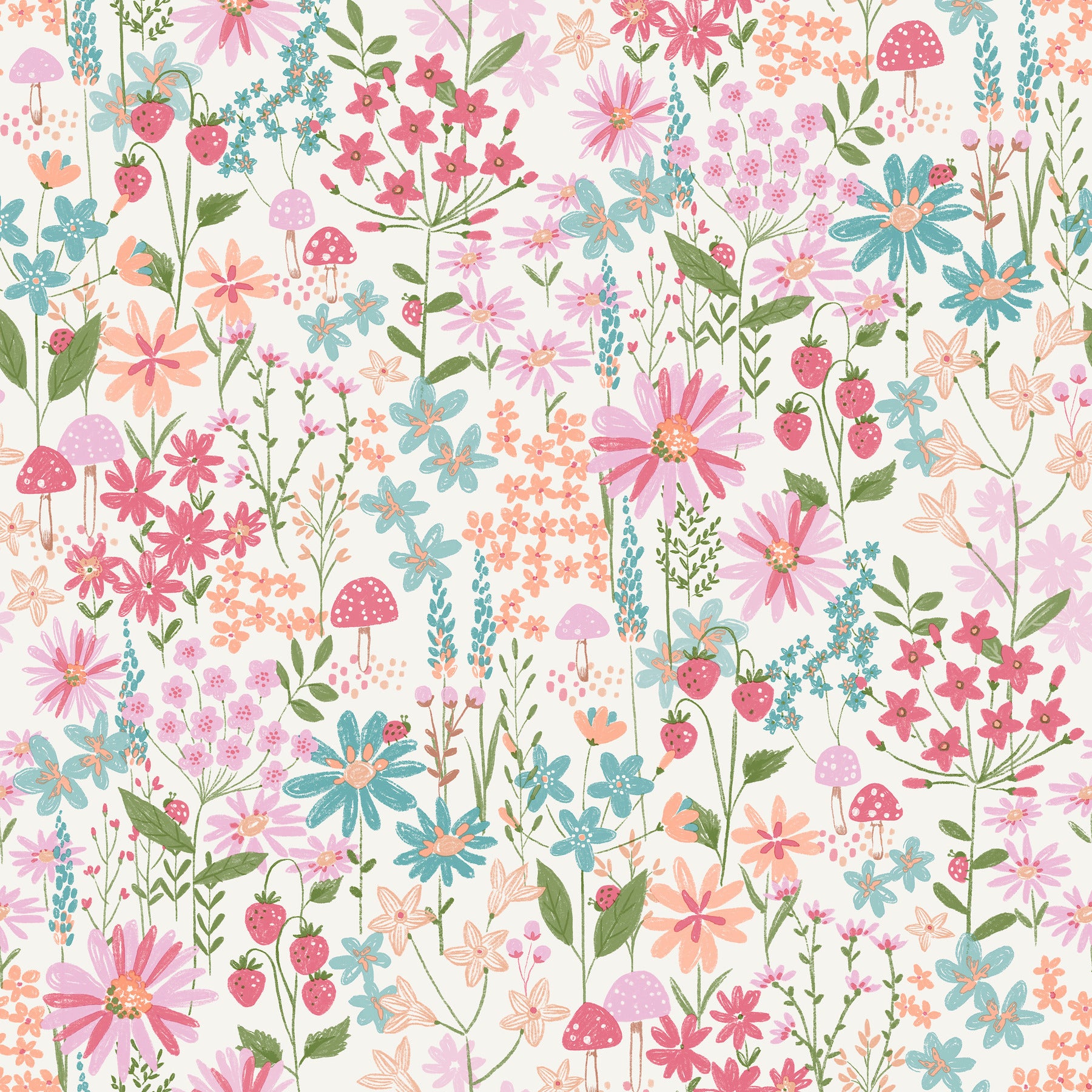 flower-garden-pink-blossoms-wallpaper-york-wallcoverings-4203-27561 - York Wallpaper Wallpaper