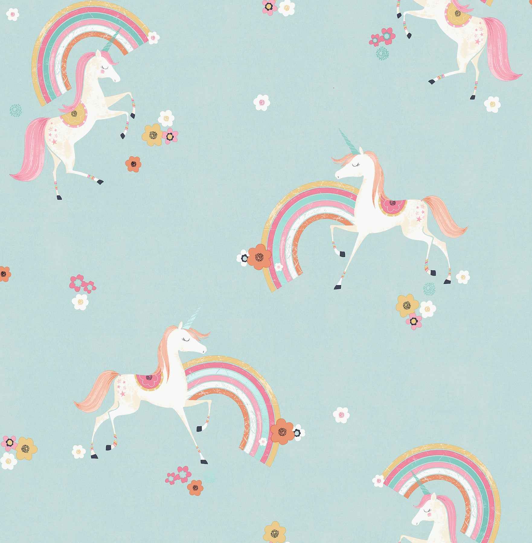 Rainbow Unicorn Blue Fantastical Wallpaper - York Wallcoverings - 4203-27564
