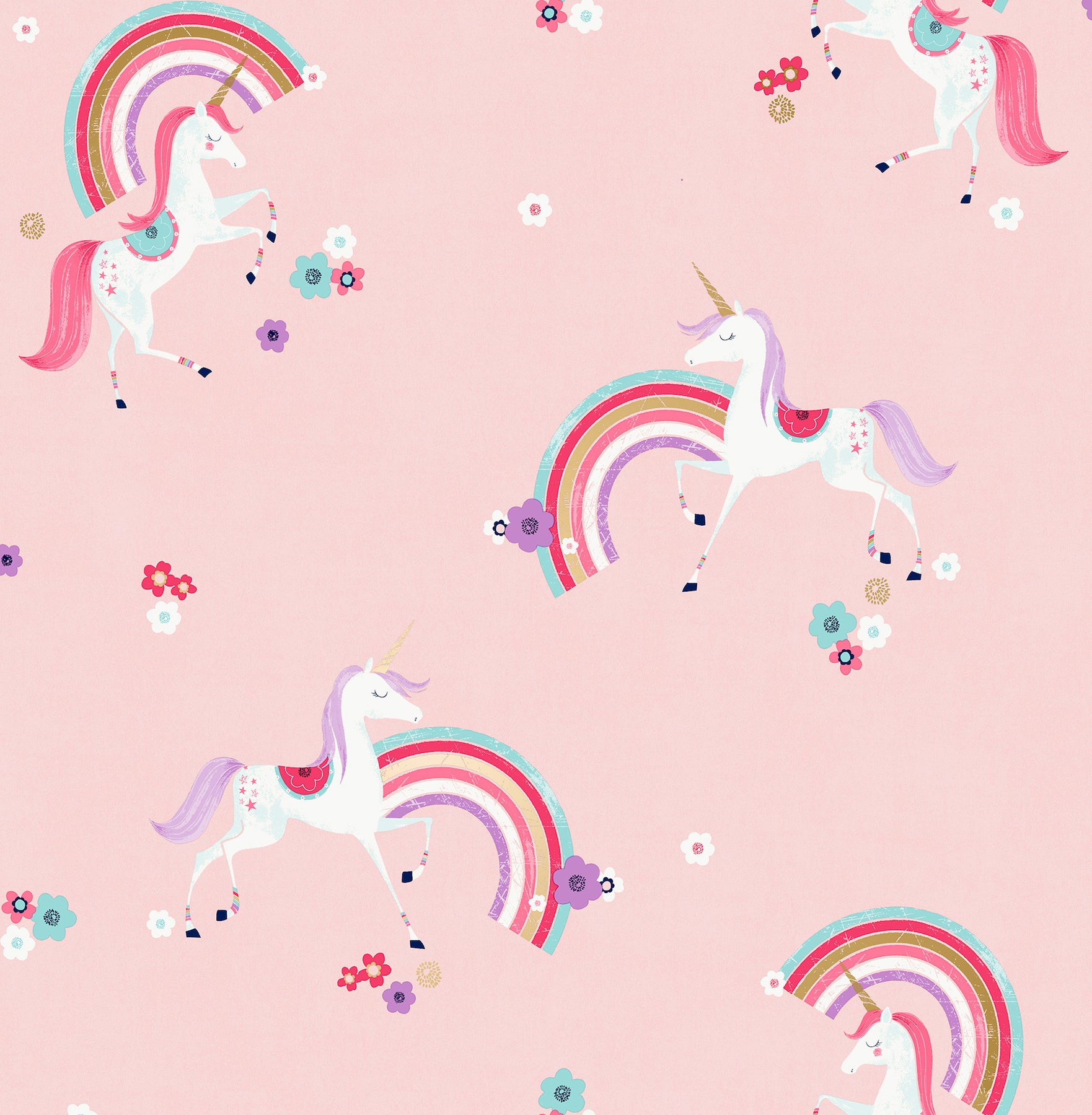 rainbow-unicorn-pink-fantastical-wallpaper-york-wallcoverings-4203-27565 - York Wallcoverings Wallpaper