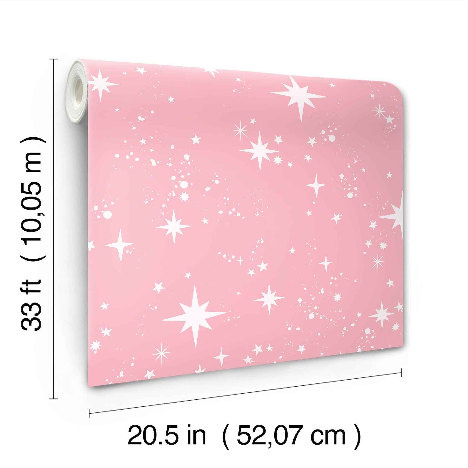 Twinkle Pink Starry Skies Wallpaper - York Wallcoverings - 4203-27566 - York Wallcoverings Wallpaper