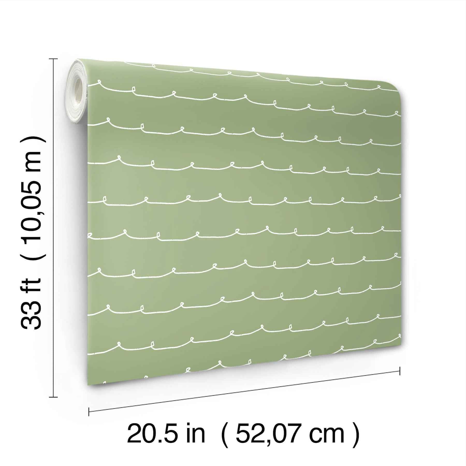 Wiggle Line Green Stripe Wallpaper - York Wallcoverings - 4203-27571 - York Wallcoverings Wallpaper