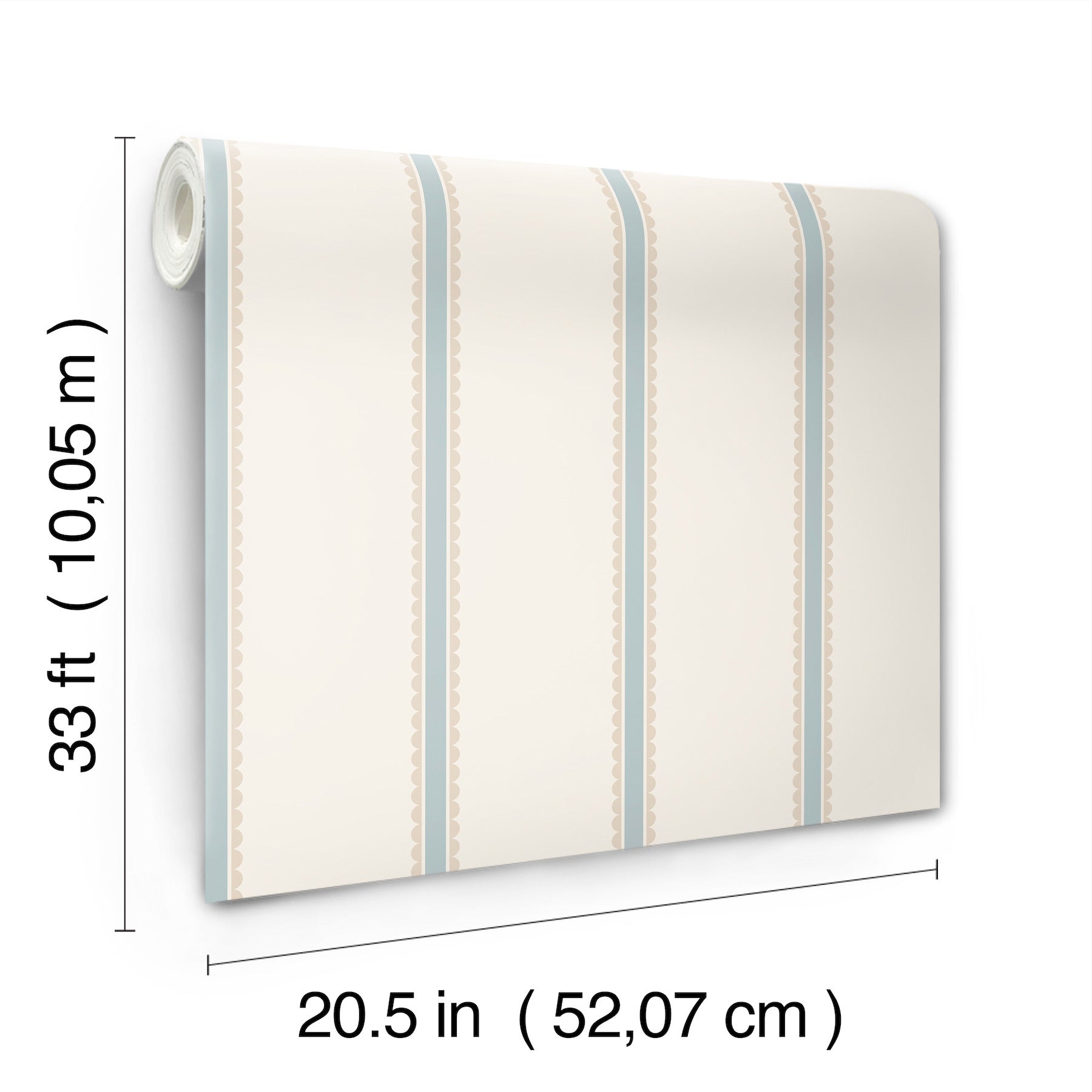bobbin-stripe-light-blue-scalloped-wallpaper-york-wallcoverings-4203-27578 - York Wallpaper Wallpaper