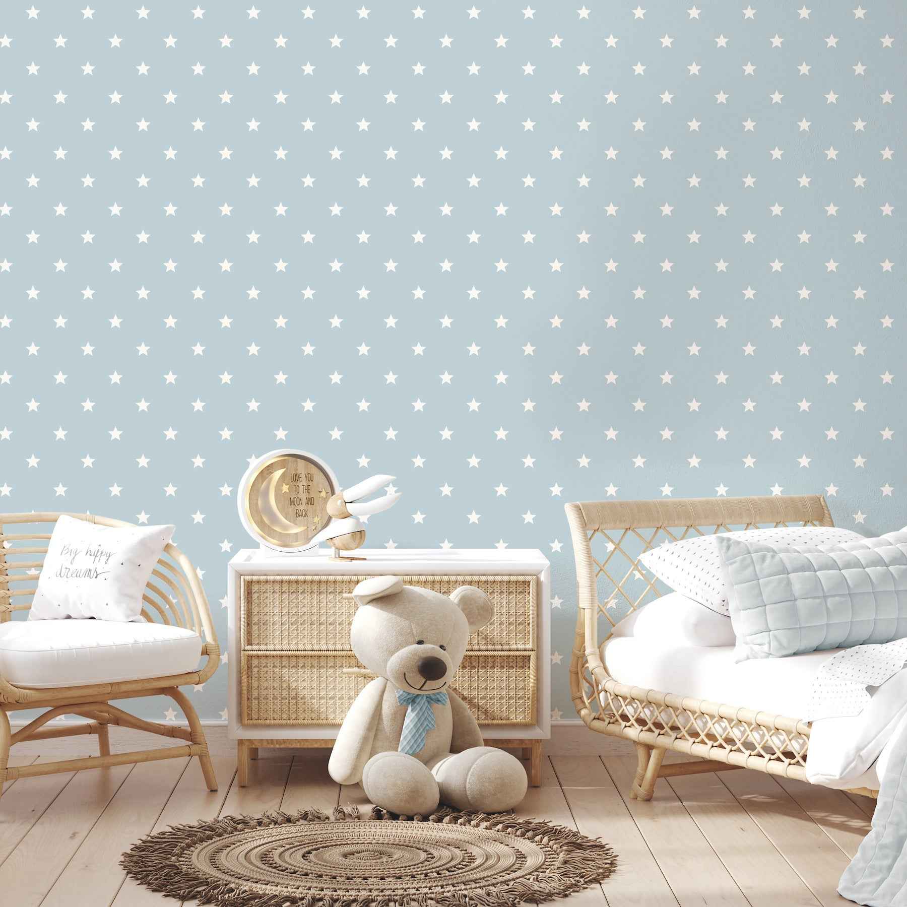 Starry Motif Light Blue Geometric Wallpaper - York Wallcoverings - 4203-27583 - York Wallcoverings Wallpaper