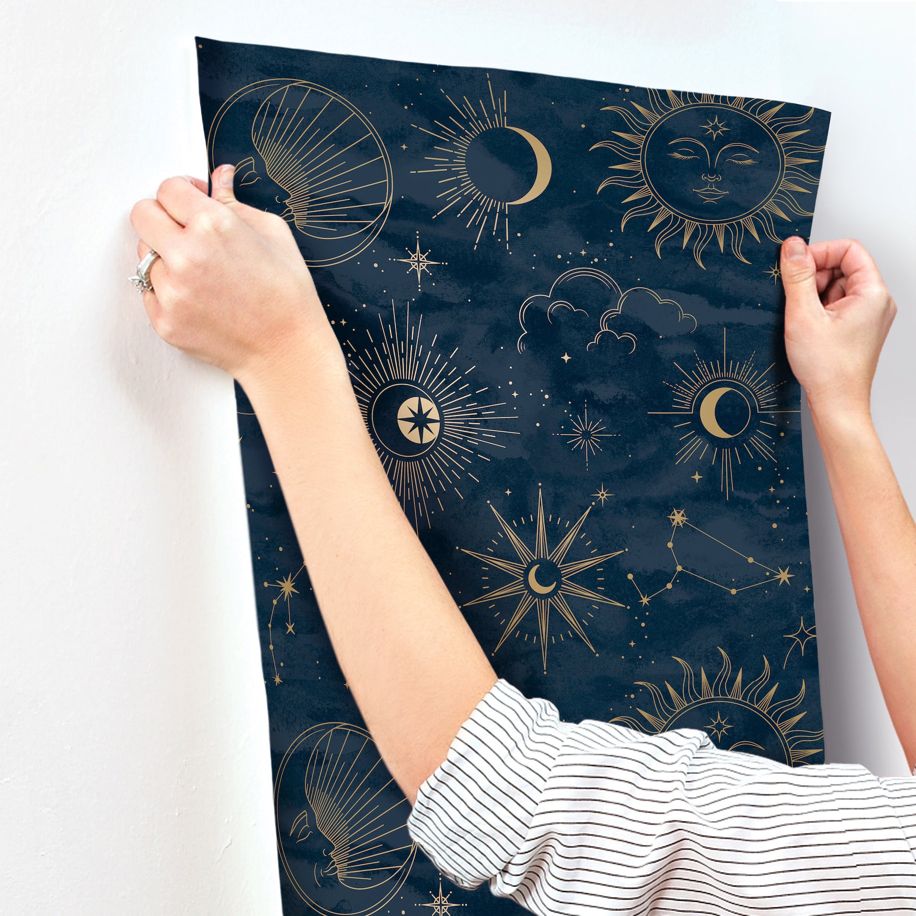 mystic-navy-celestial-wallpaper-york-wallcoverings-4203-27587 - York Wallcoverings Wallpaper