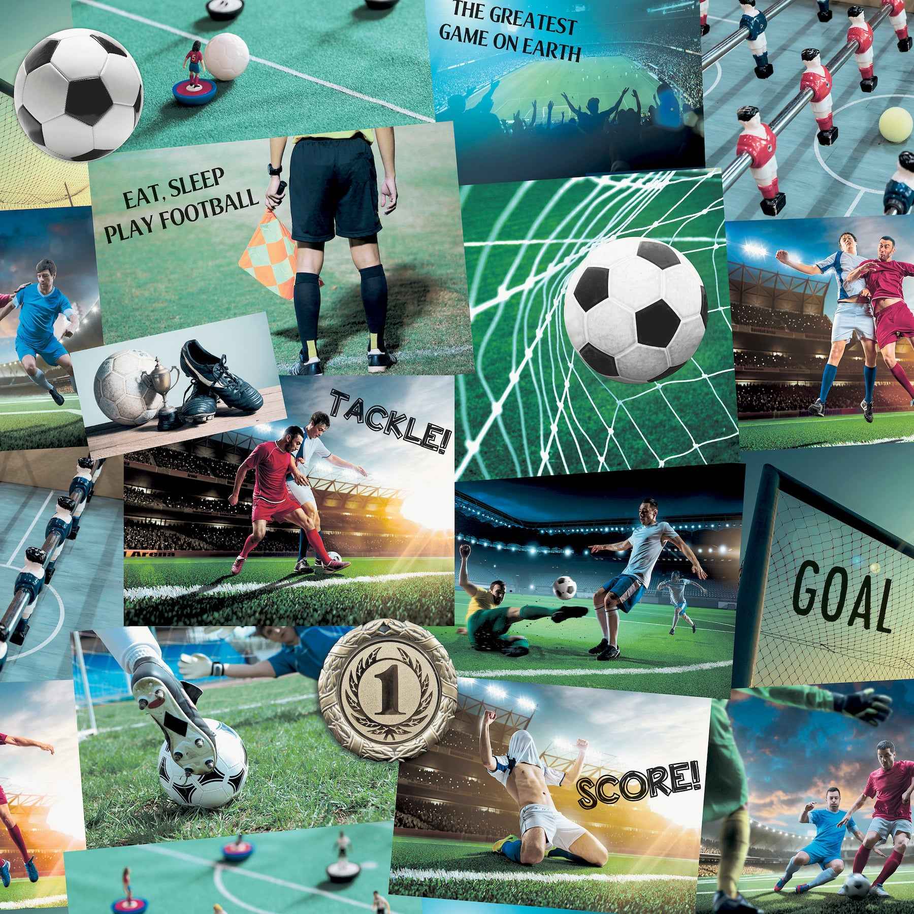 Football Fan Multicolor Soccer Wallpaper - York Wallcoverings - 4203-27591