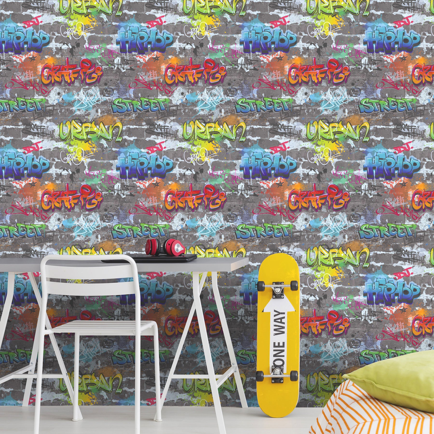 graffiti-wall-multicolor-street-styles-wallpaper-york-wallcoverings-4203-27592 - York Wallcoverings Wallpaper