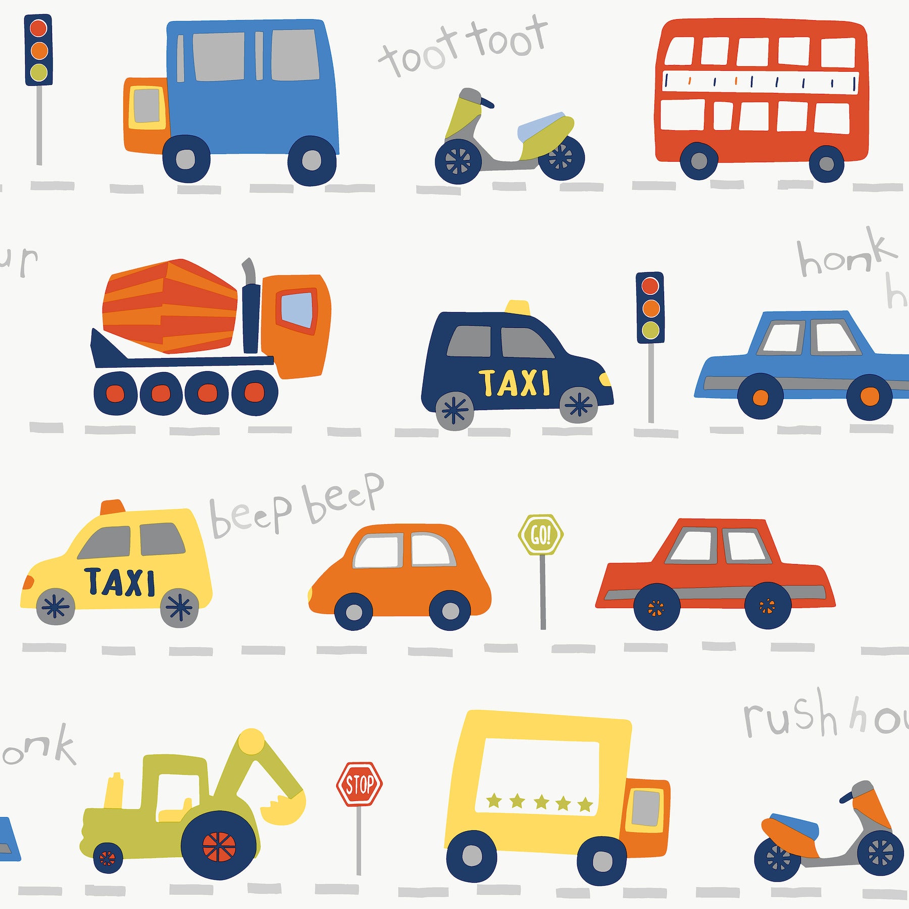 road-traffic-red-cars-wallpaper-york-wallcoverings-4203-27593 - York Wallcoverings Wallpaper