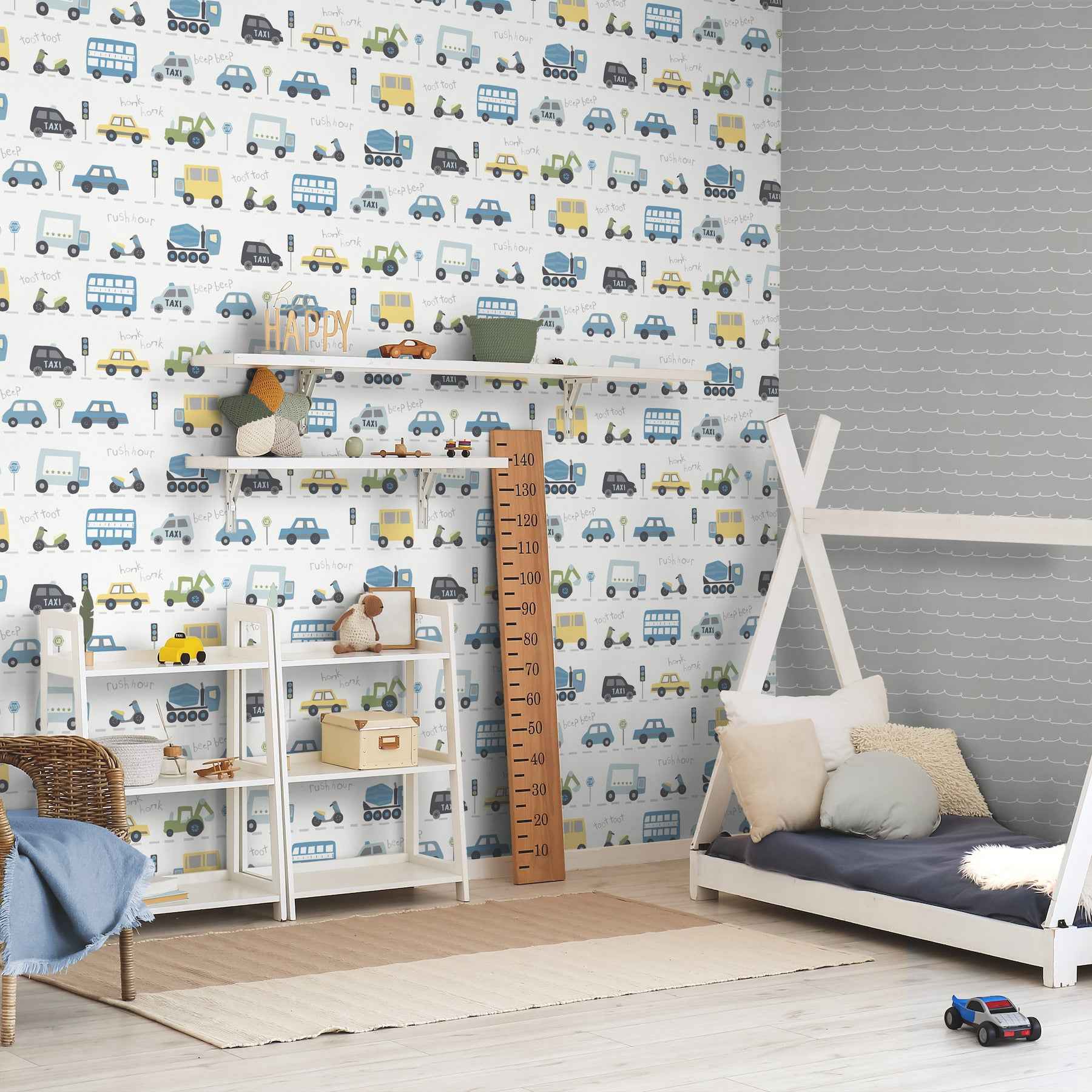 Road Traffic Blue Cars Wallpaper - York Wallcoverings - 4203-27594 - York Wallcoverings Wallpaper