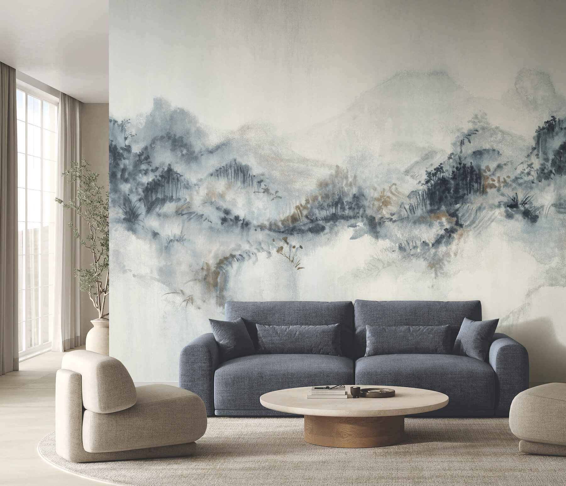 Mystic Overlook Blue Wall Mural - York Wallcoverings - VR1519M - York Wallcoverings Wallpaper