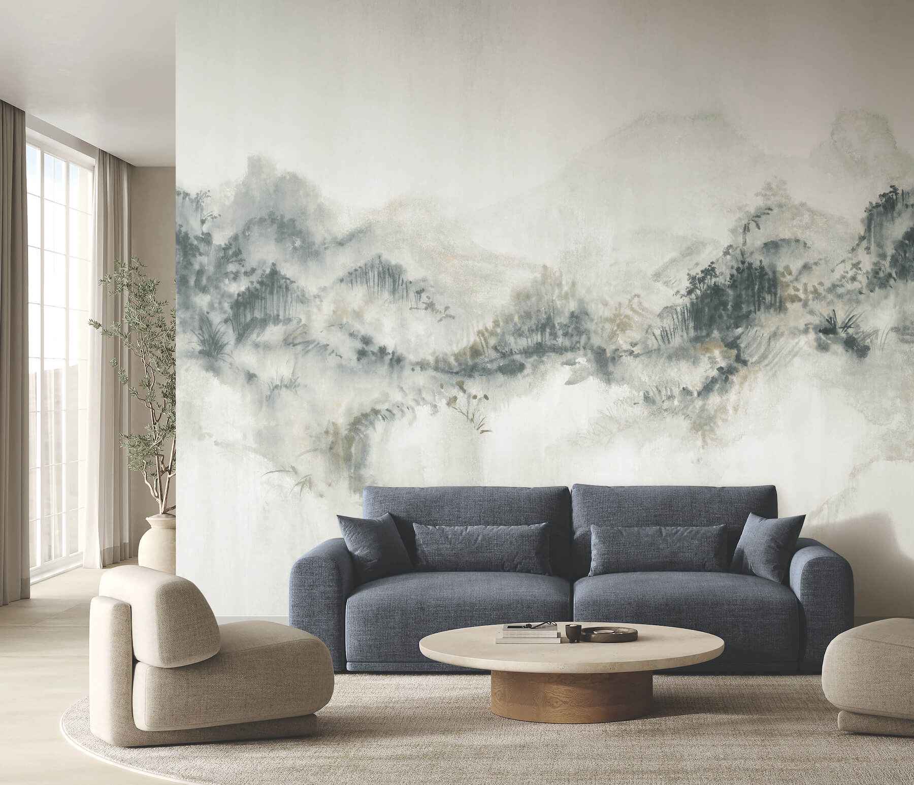 Mystic Overlook Grey Wall Mural - York Wallcoverings - VR1520M - York Wallcoverings Wallpaper