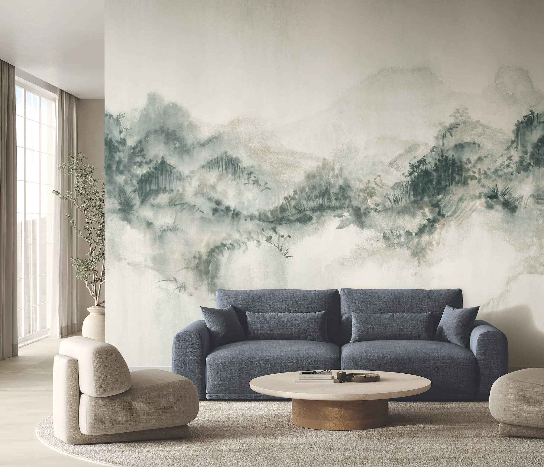 Mystic Overlook Green Wall Mural - York Wallcoverings - VR1521M - York Wallcoverings Wallpaper