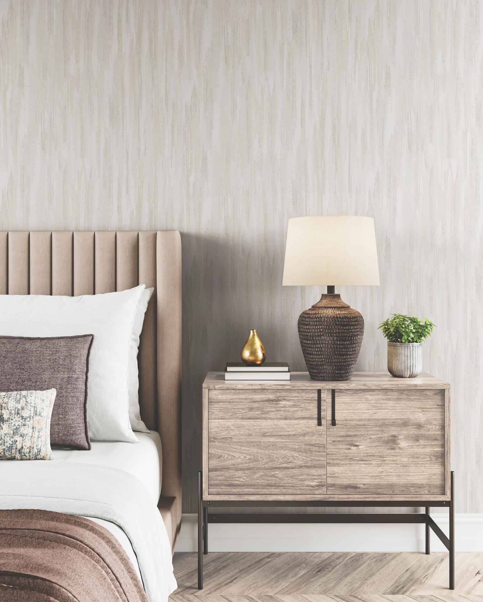 Tribeca White Texture Stripe Wallpaper - York Wallcoverings - VR1522