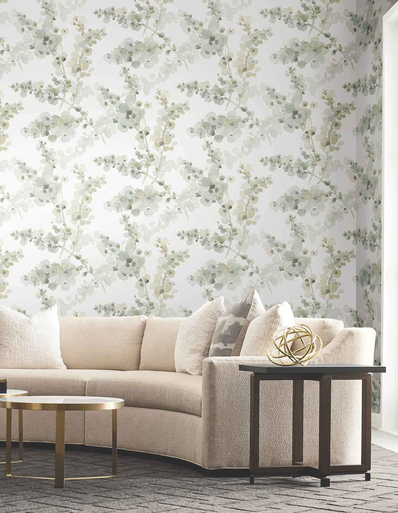 Blossom Fling Mineral Green Wallpaper - York Wallcoverings - EV3972 - York Wallcoverings Wallpaper