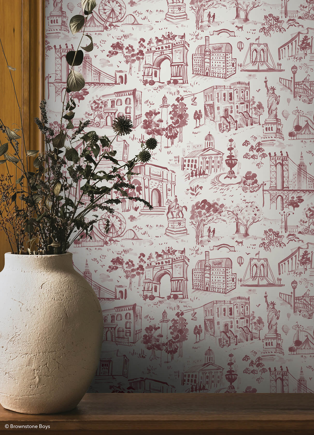 toile-de-new-york-brick-peel-and-stick-wallpaper-york-wallcoverings-bbs6545 - York Wallcoverings Wallpaper