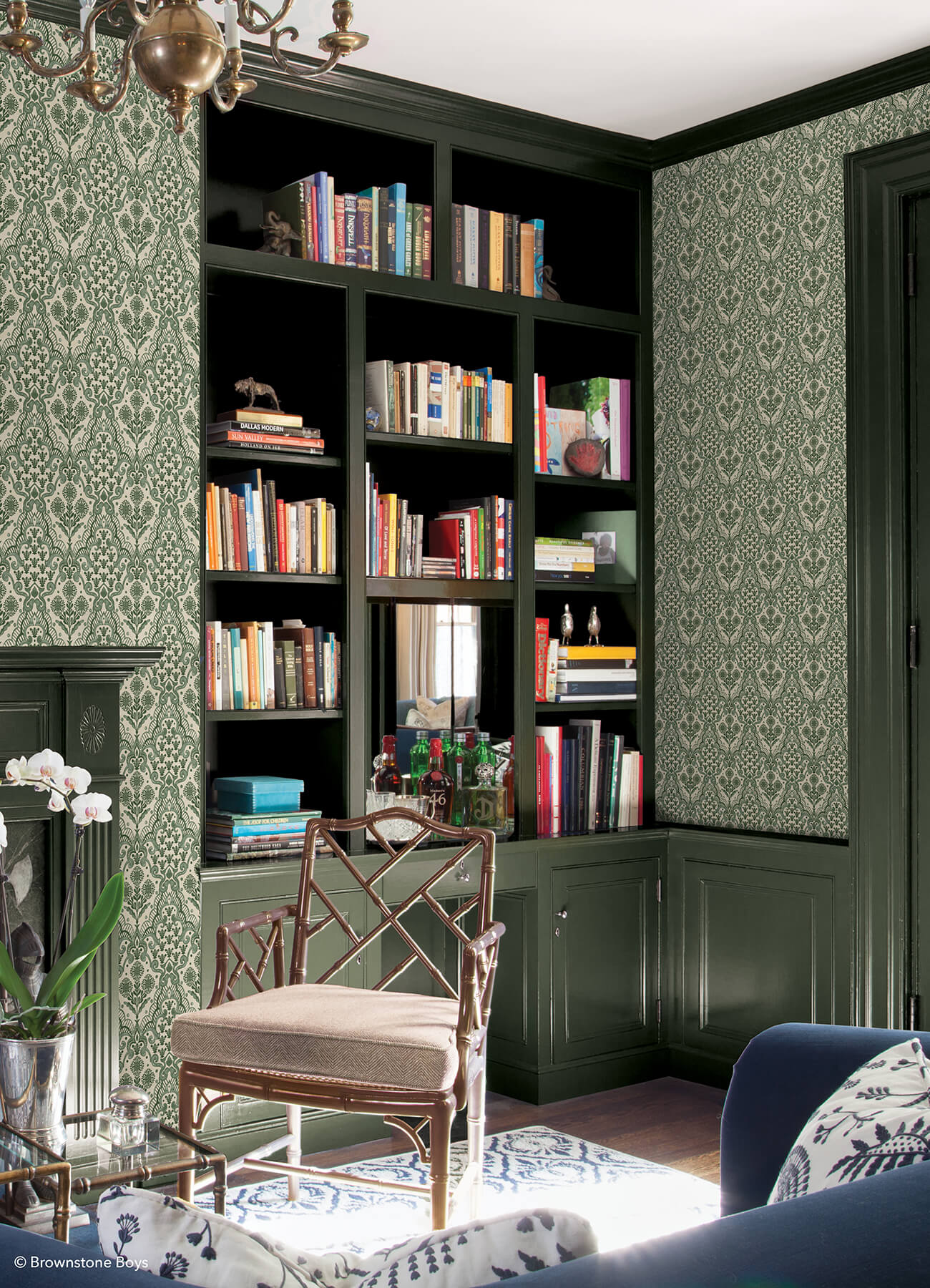 brownstone-blooms-forest-peel-and-stick-wallpaper-york-wallcoverings-bbs6549 - York Wallcoverings Wallpaper