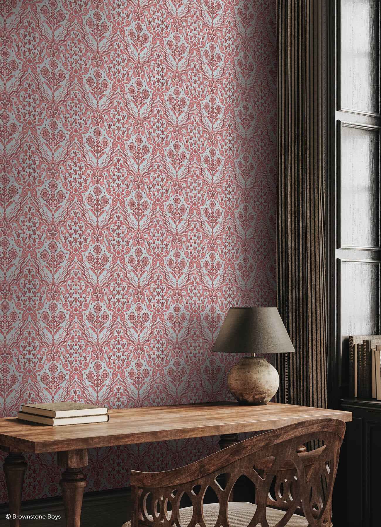 Brownstone Blooms Brick and Sky Peel and Stick Wallpaper - York Wallcoverings - BBS6550 - York Wallcoverings Wallpaper