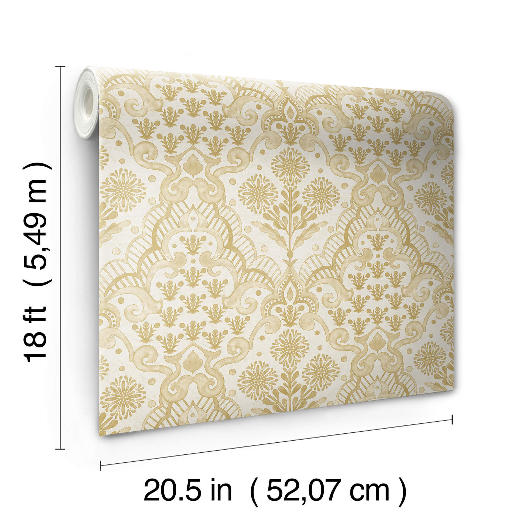 brownstone-blooms-ochre-peel-and-stick-wallpaper-york-wallcoverings-bbs6551 - York Wallcoverings Wallpaper