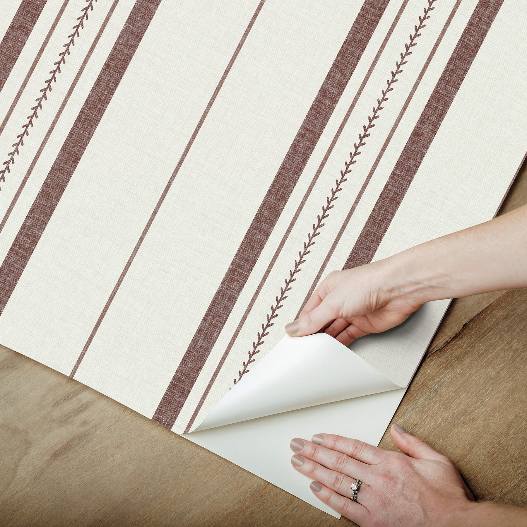 townhouse-stripe-maroon-peel-and-stick-wallpaper-york-wallcoverings-bbs6553 - York Wallcoverings Wallpaper