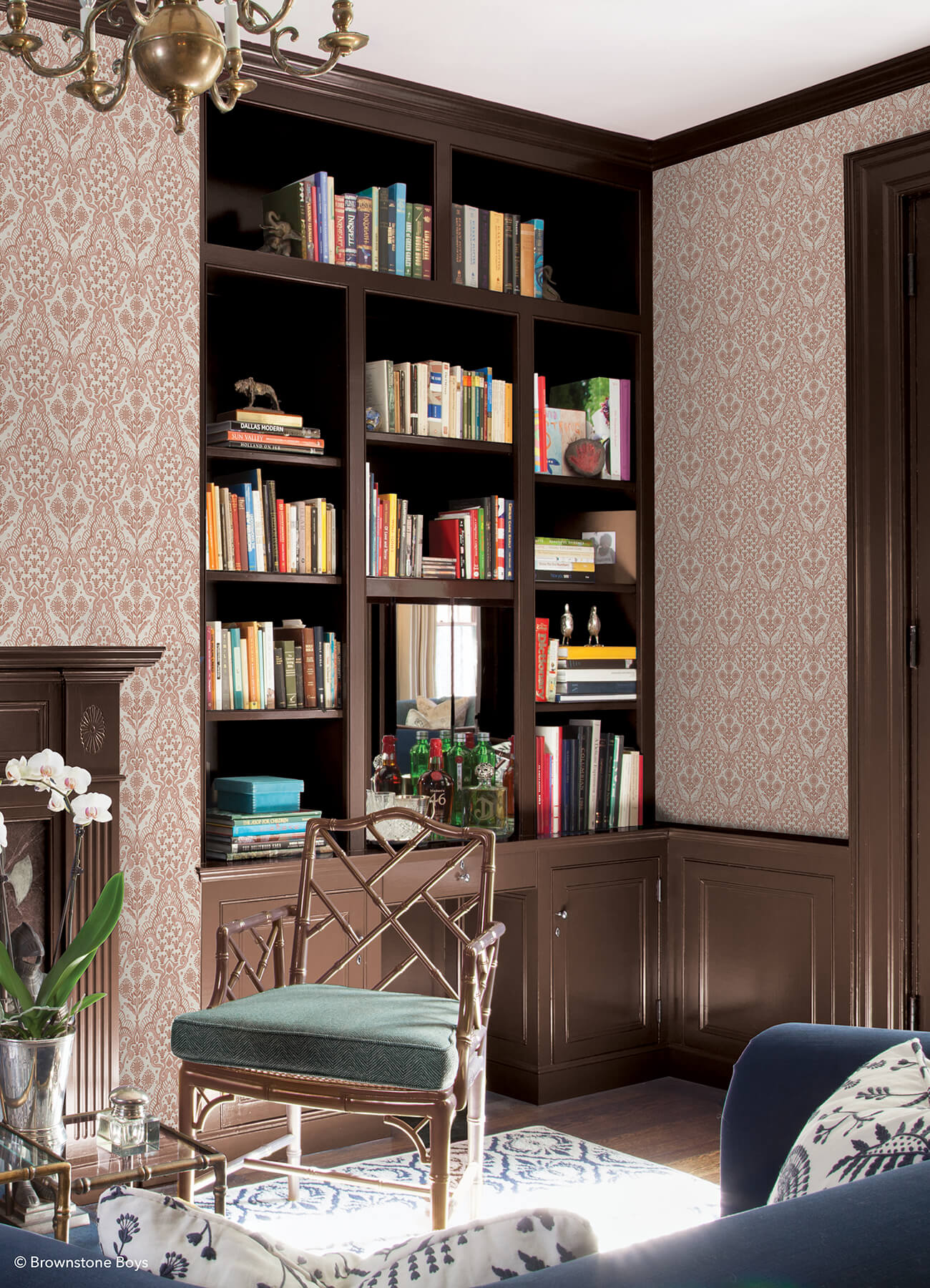 brownstone-blooms-clay-peel-and-stick-wallpaper-york-wallcoverings-bbs6555 - York Wallcoverings Wallpaper