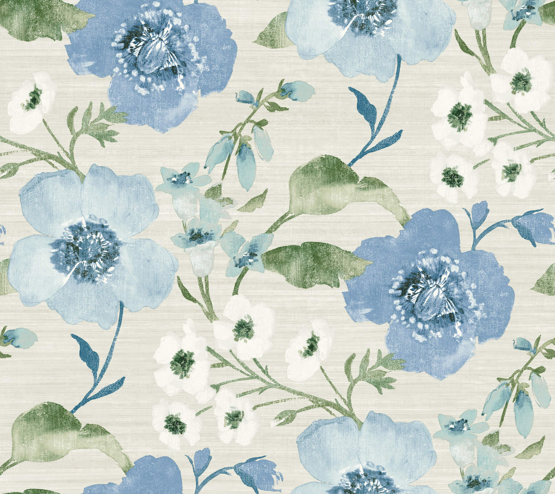 evelyn-blue-floral-wallpaper-york-wallcoverings-ll3203 - York Wallcoverings Wallpaper