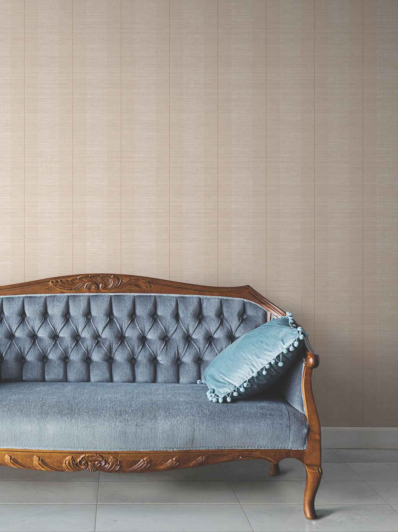 Colbert Stripe Blush Textured Wallpaper - York Wallcoverings - LL3208