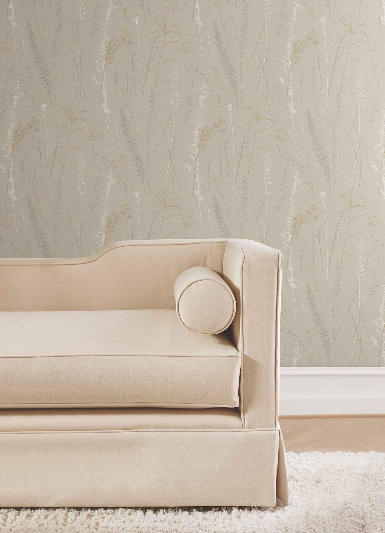 Meadow Splendor Neutral Botanical Wallpaper - York Wallcoverings - LL3239