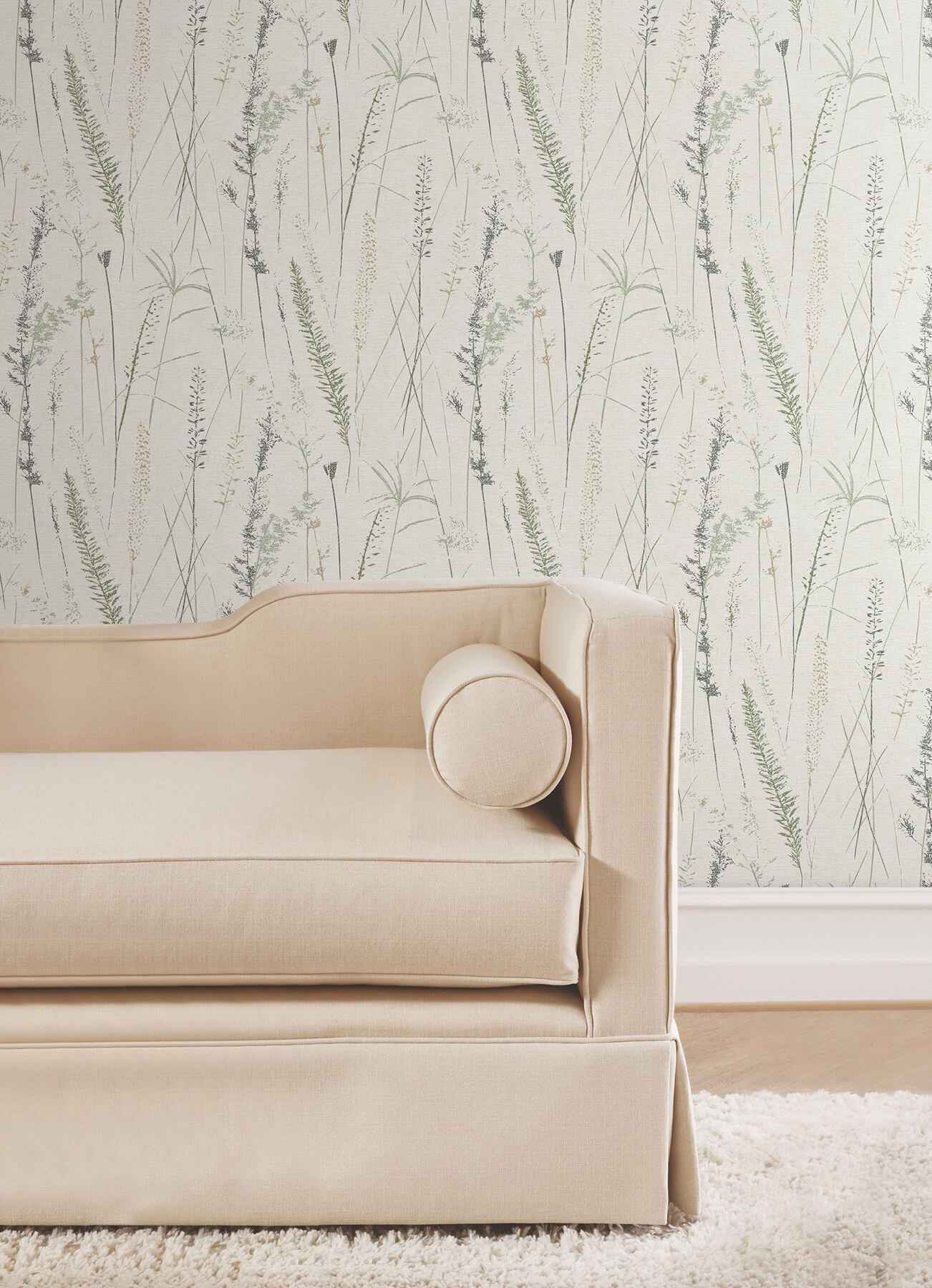 Meadow Splendor Charcoal Botanical Wallpaper - York Wallcoverings - LL3240