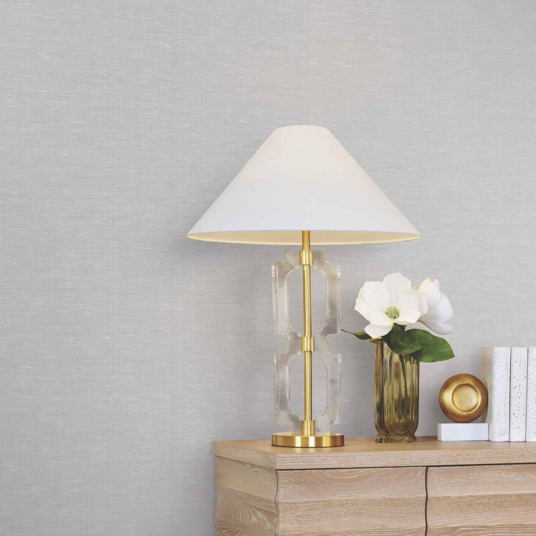 Hempfield Weave Light Grey Loomed Wallpaper - York Wallcoverings - LL4348
