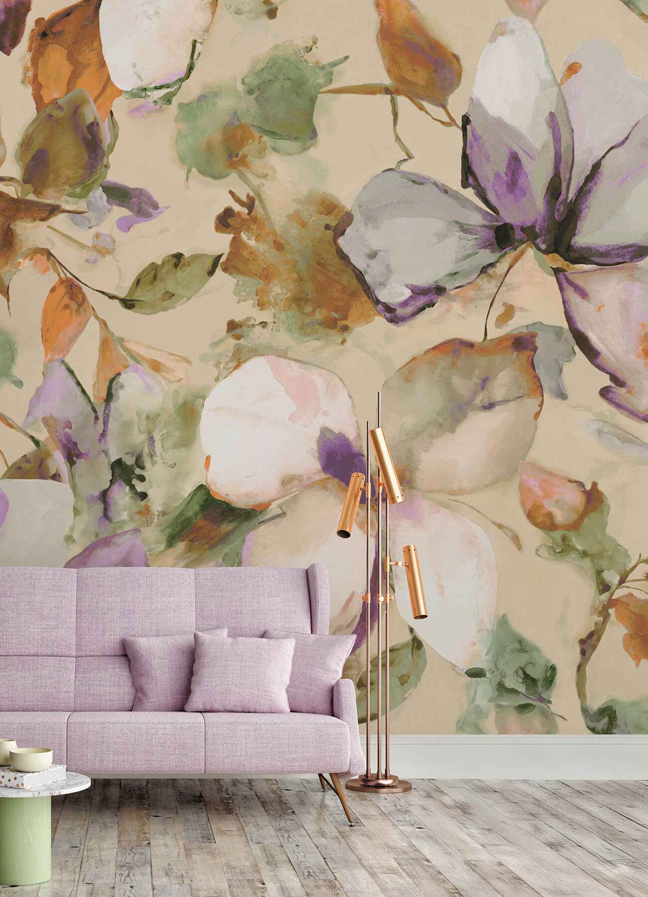 Florian Lavender Wall Mural - York Wallcoverings - 4202-367546M - York Wallcoverings Wallpaper