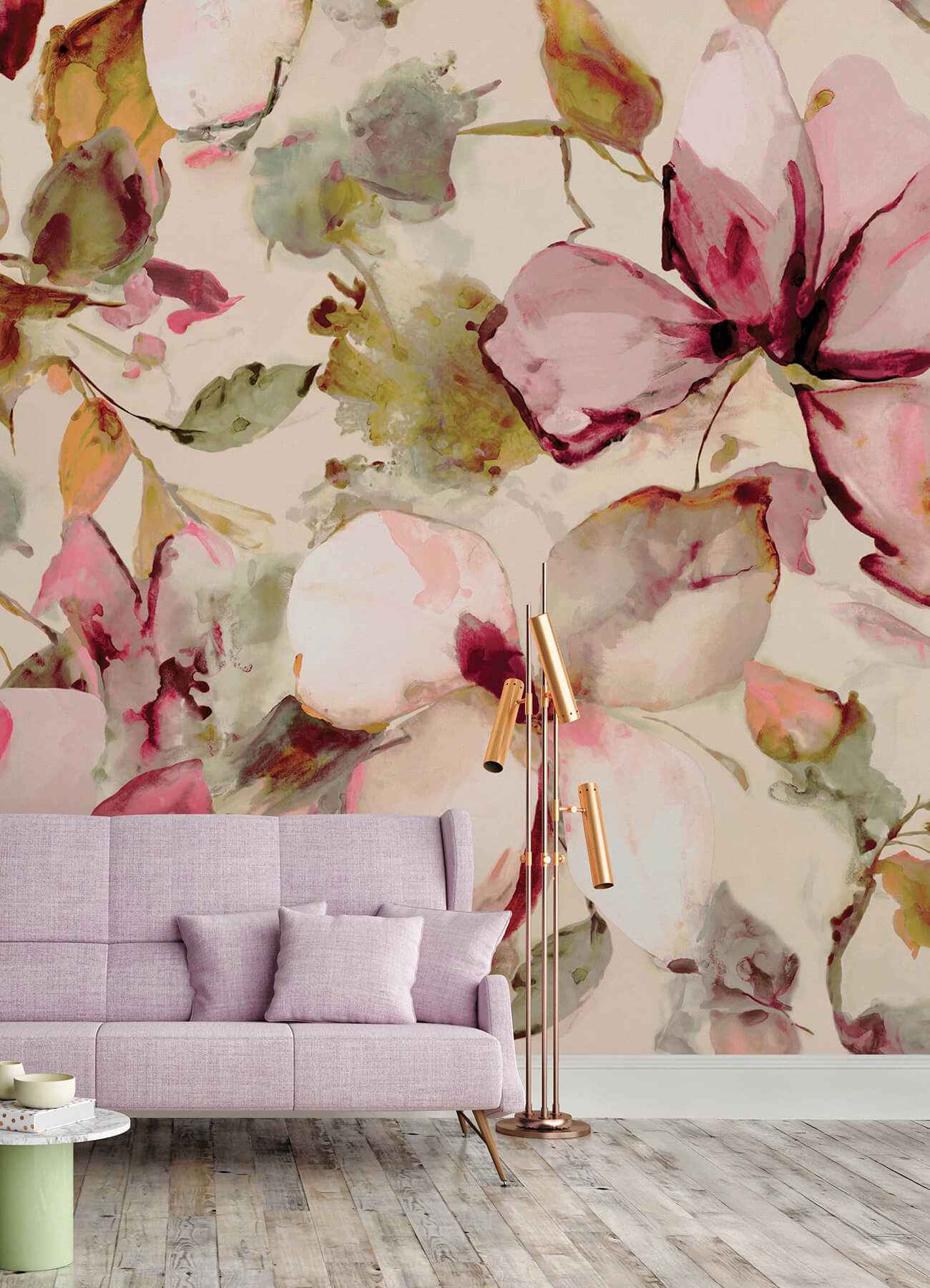 Florian Pink Wall Mural - York Wallcoverings - 4202-367577M - York Wallcoverings Wallpaper