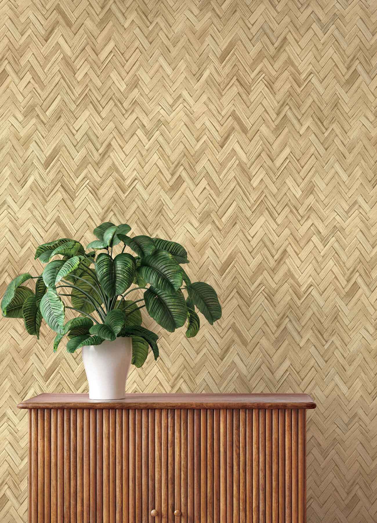 Ellery Wheat Herringbone Wallpaper - York Wallcoverings - 4202-410334 - York Wallcoverings Wallpaper