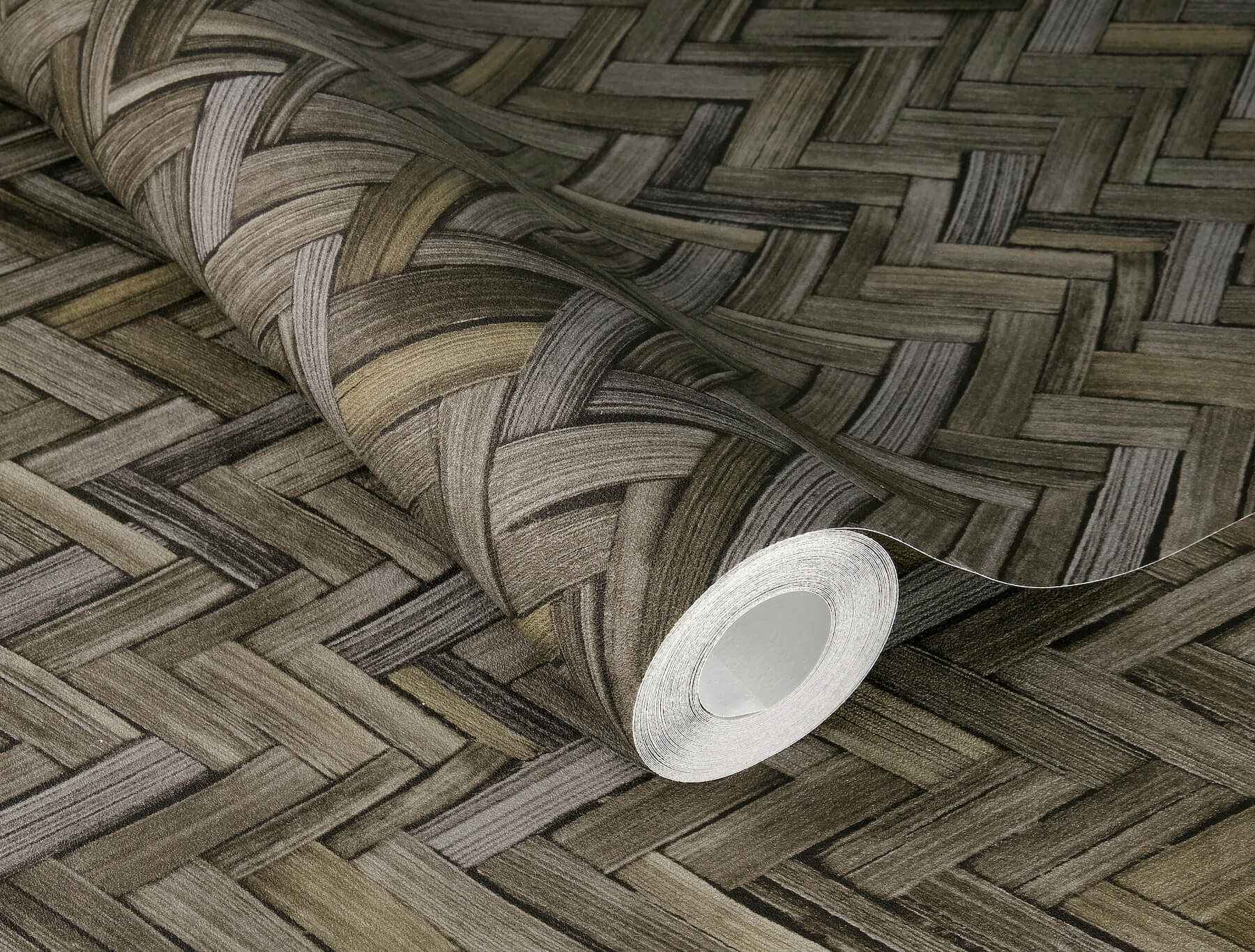 Ellery Charcoal Herringbone Wallpaper - York Wallcoverings - 4202-410358 - York Wallcoverings Wallpaper