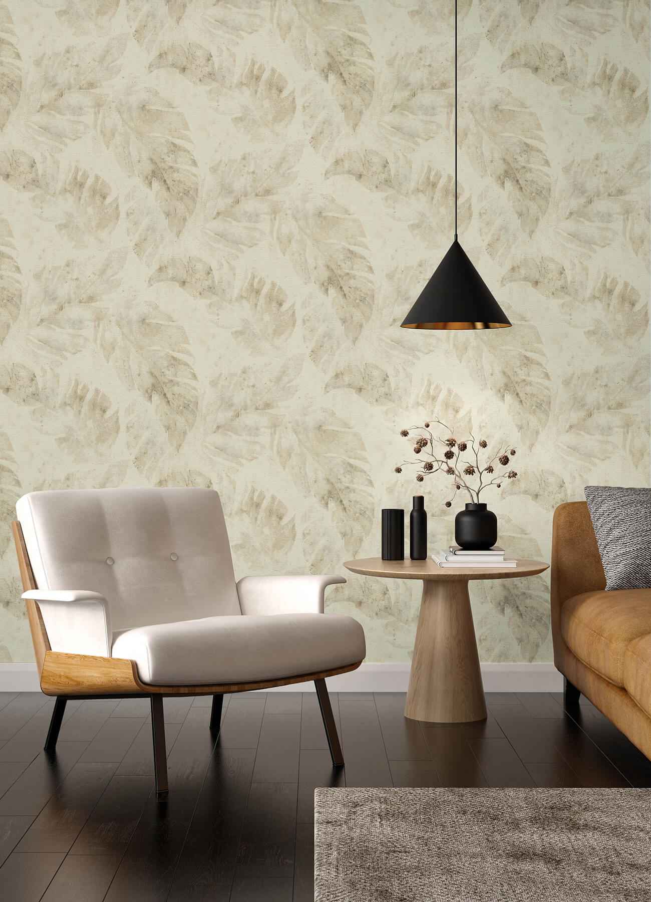 Sanne Beige Palm Wallpaper - York Wallcoverings - 4202-416145 - York Wallcoverings Wallpaper