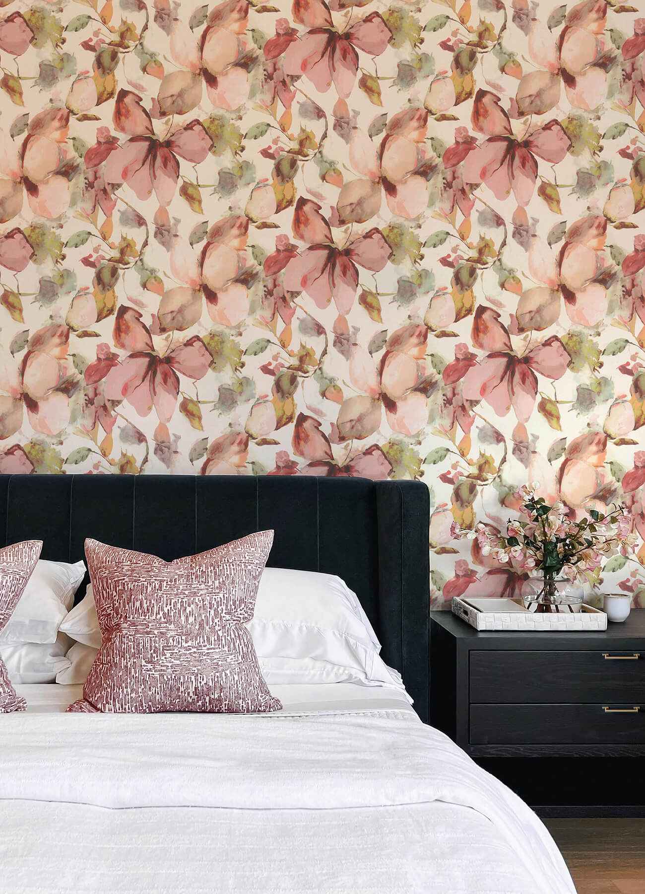 Liliana Pink Floral Wallpaper - York Wallcoverings - 4202-481259