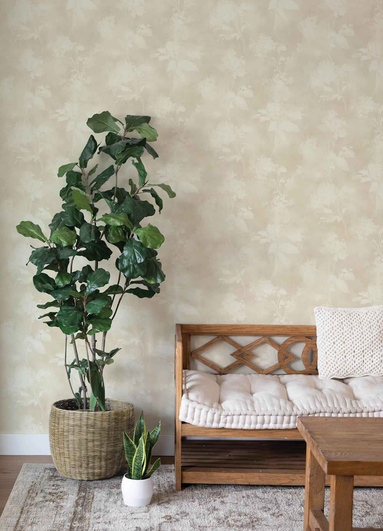Izara Beige Botanical Wallpaper - York Wallcoverings - 4202-481419 - York Wallcoverings Wallpaper