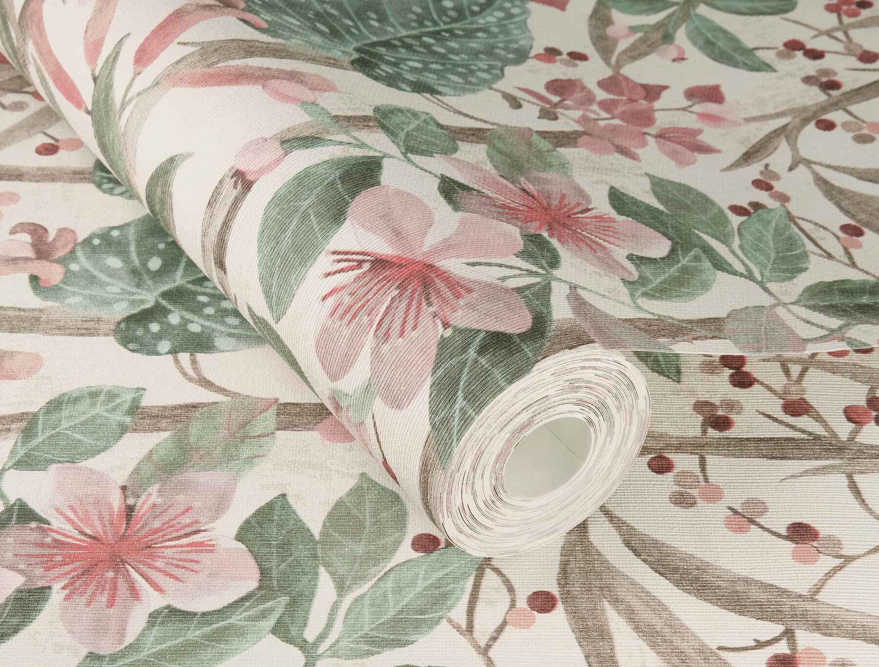 Kalina Teal Floral Fruits Wallpaper - York Wallcoverings - 4202-538212 - York Wallcoverings Wallpaper