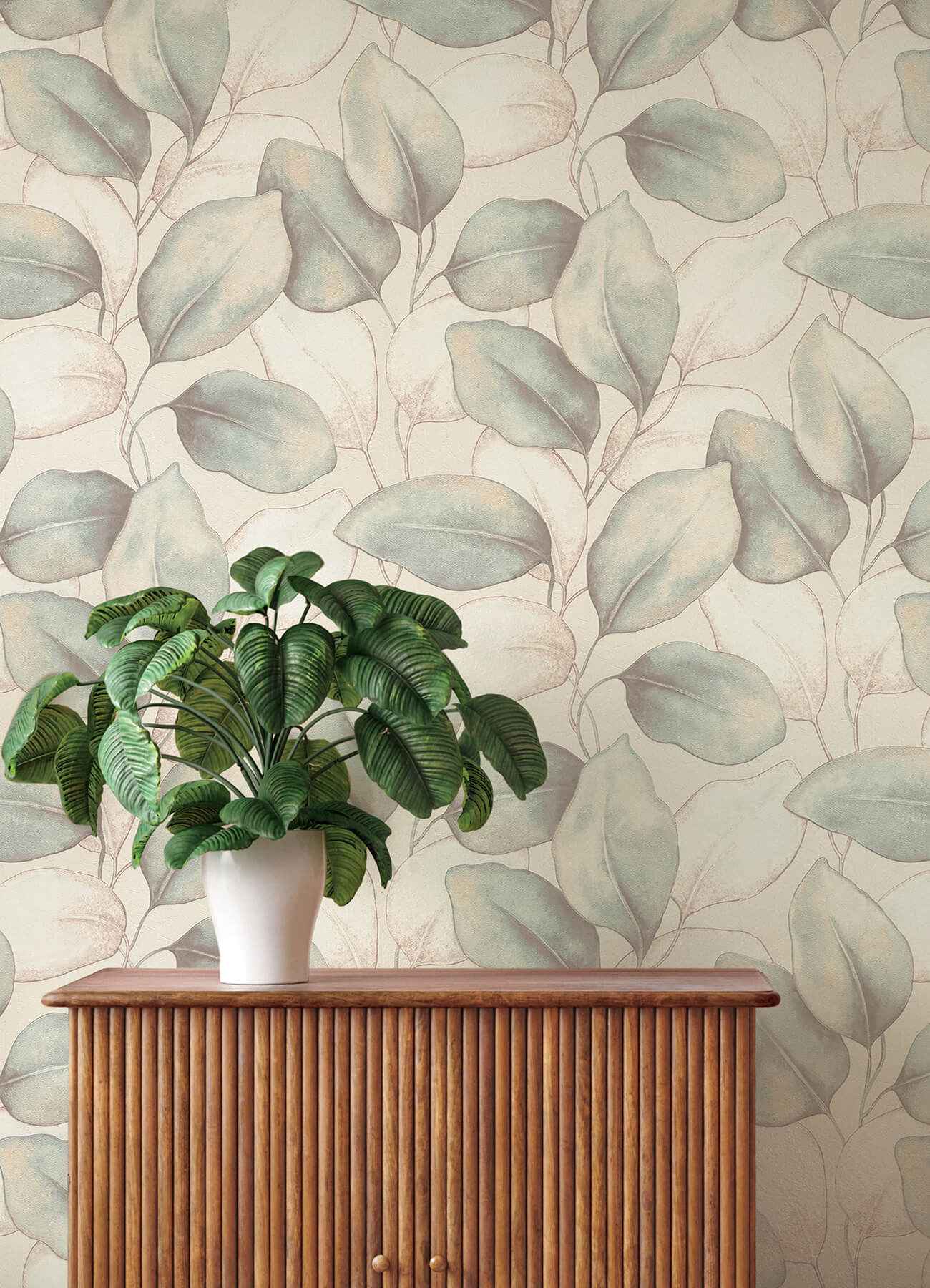 Evanthe Aqua Vine Wallpaper - York Wallcoverings - 4202-659863 - York Wallcoverings Wallpaper