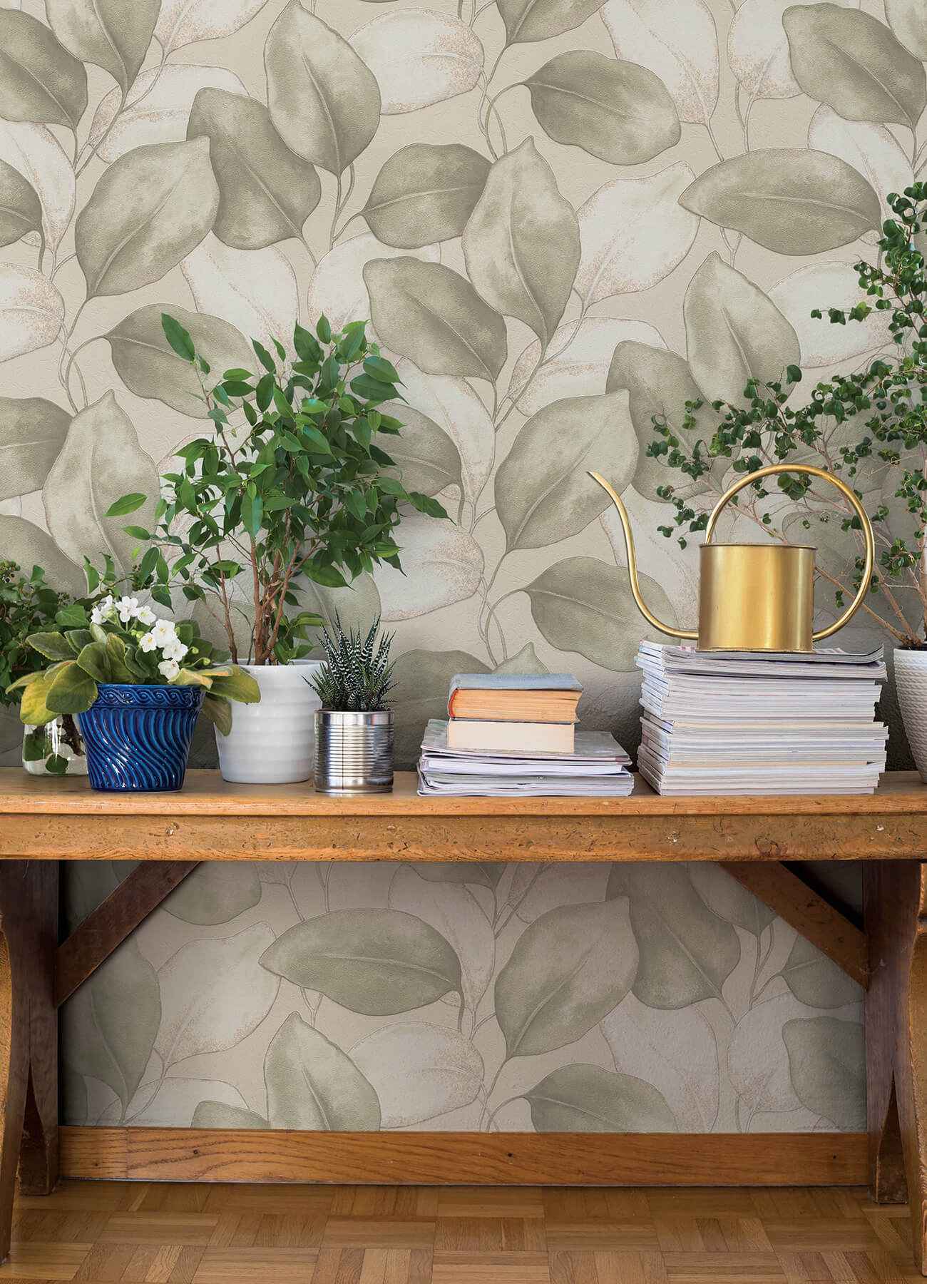 Evanthe Sage Vine Wallpaper - York Wallcoverings - 4202-659870 - York Wallcoverings Wallpaper