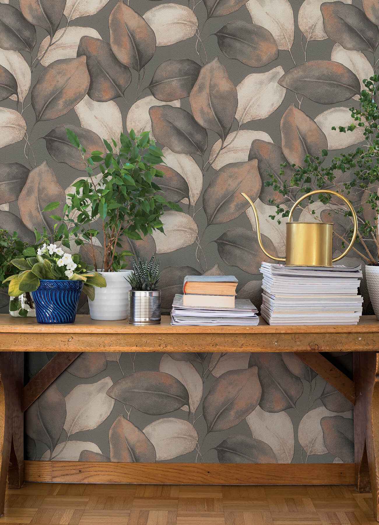 Evanthe Charcoal Vine Wallpaper - York Wallcoverings - 4202-659887 - York Wallcoverings Wallpaper