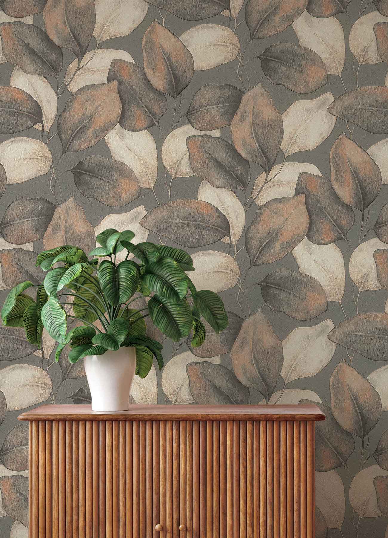 Evanthe Charcoal Vine Wallpaper - York Wallcoverings - 4202-659887 - York Wallcoverings Wallpaper