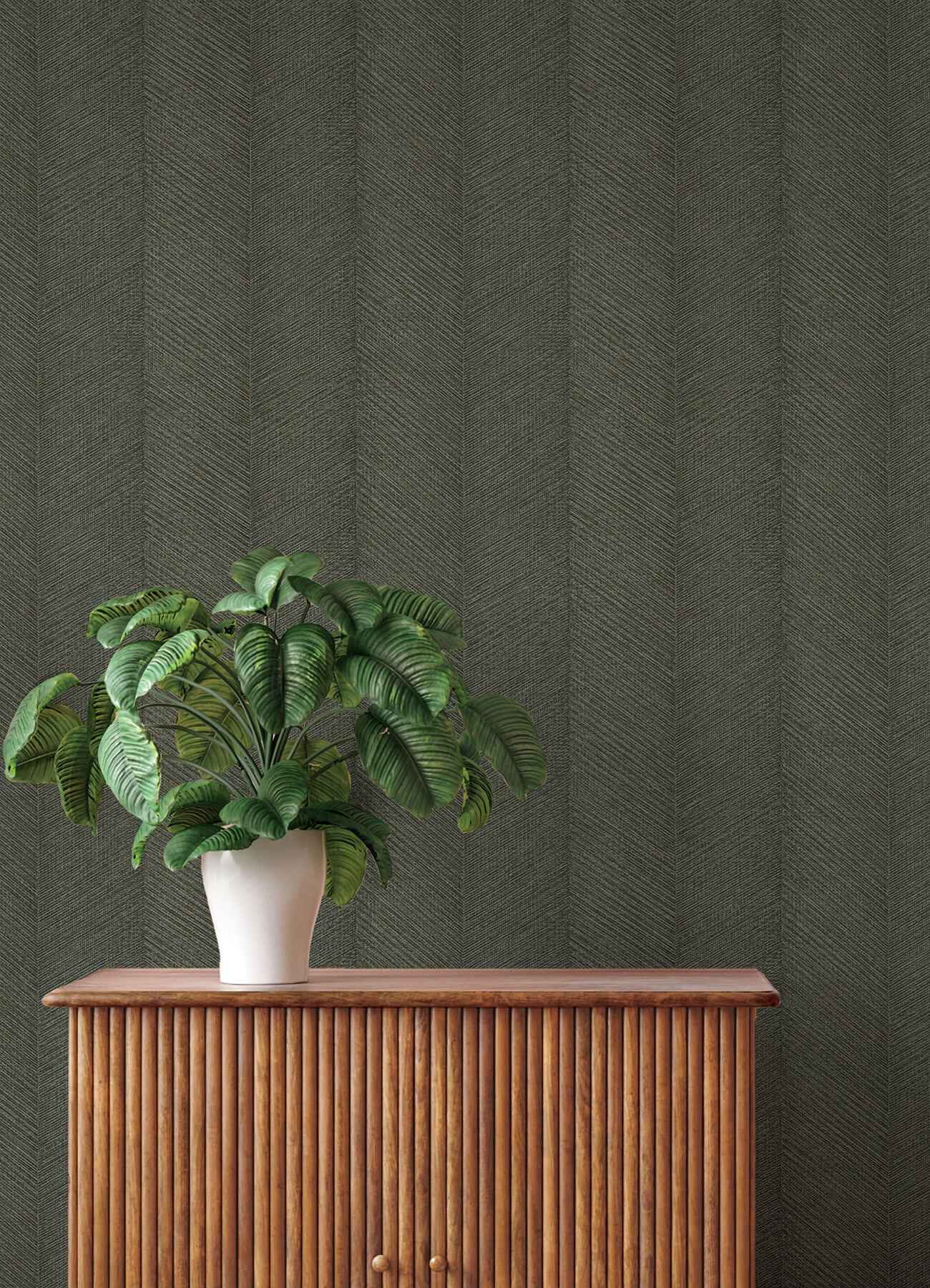 Ione Evergreen Textured Chevron Wallpaper - York Wallcoverings - 4202-720303 - York Wallcoverings Wallpaper