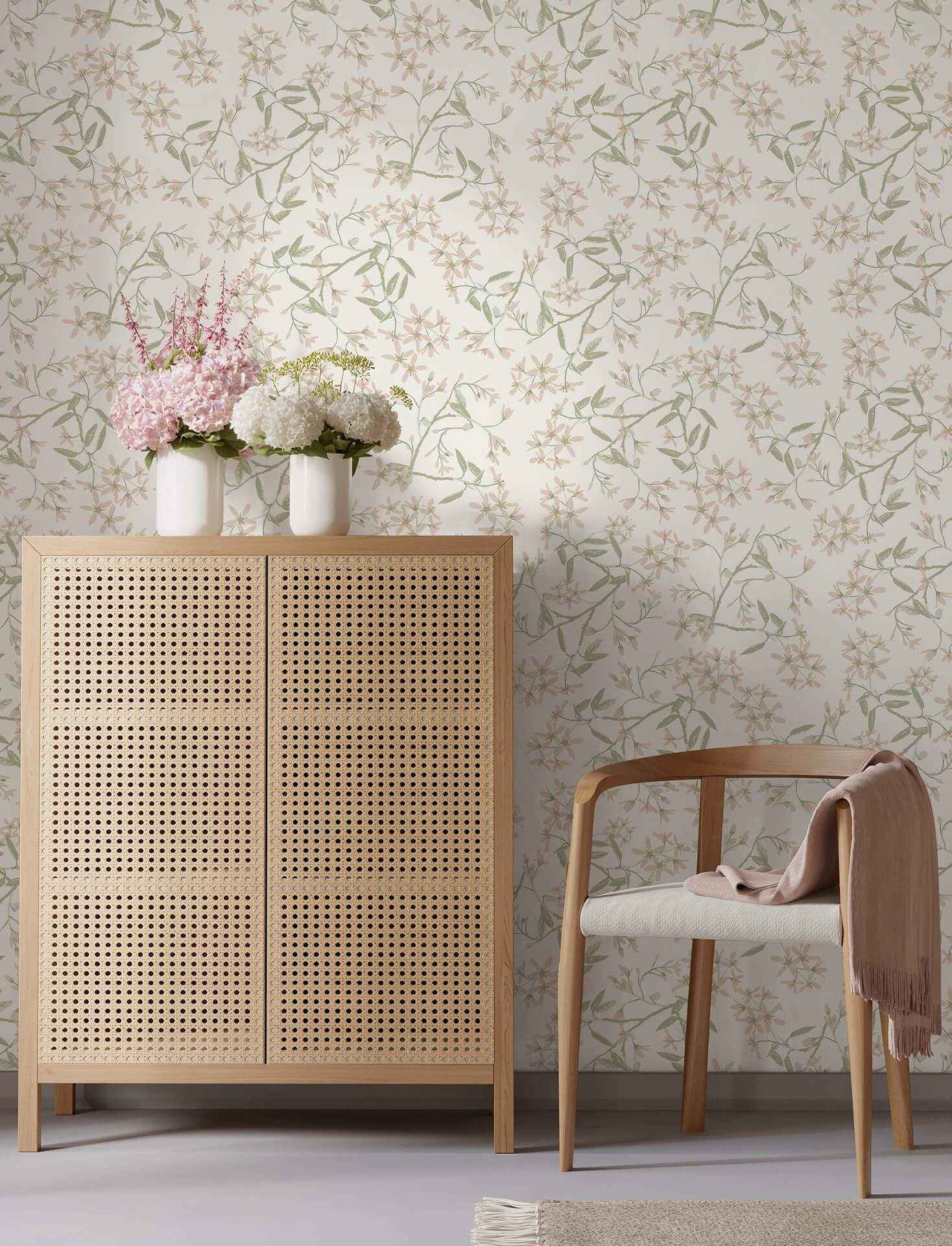 Paradis Blush Bouquet Toss Wallpaper - York Wallcoverings - 4201-20111 - York Wallcoverings Wallpaper