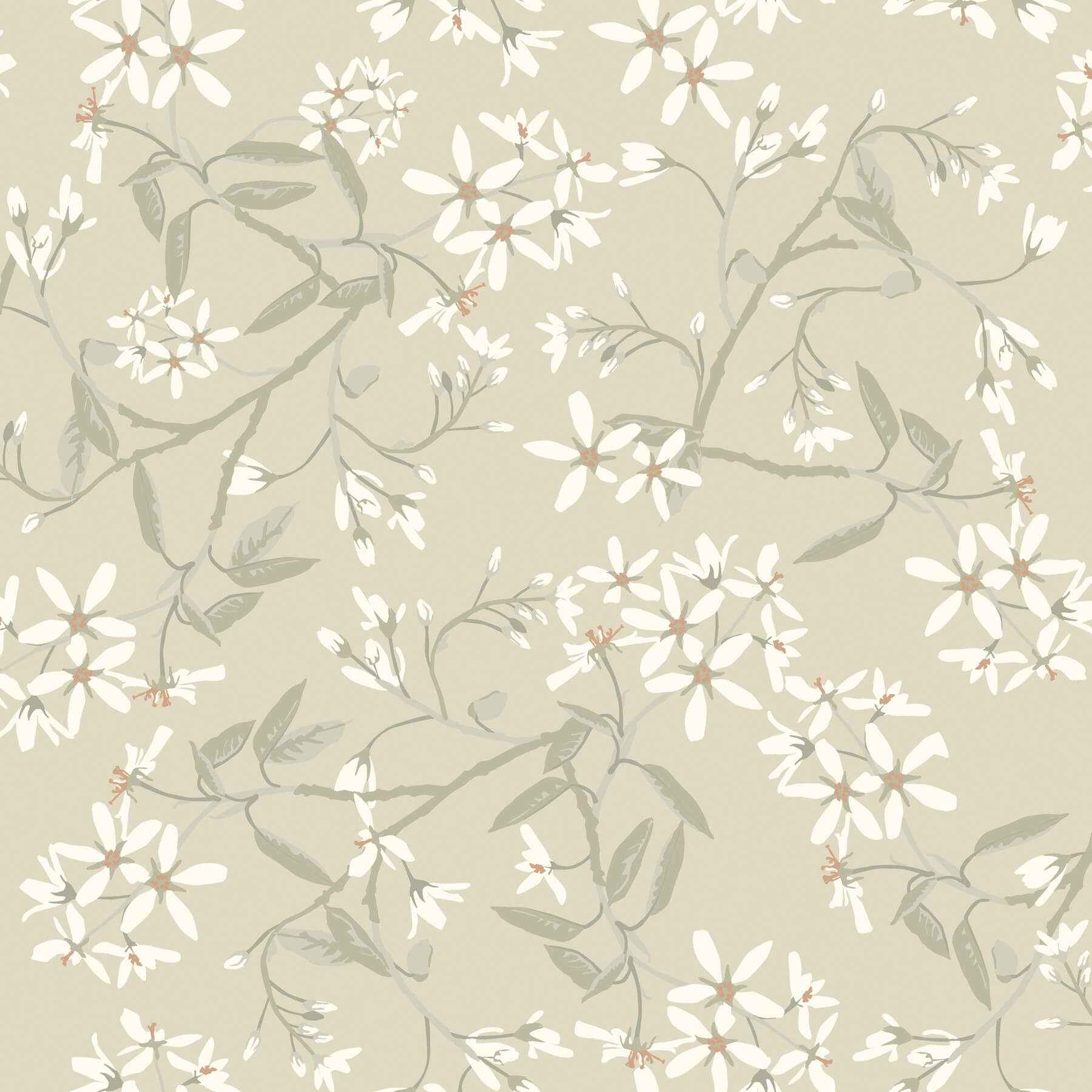 Paradis Beige Bouquet Toss Wallpaper - York Wallcoverings - 4201-20112 - York Wallcoverings Wallpaper