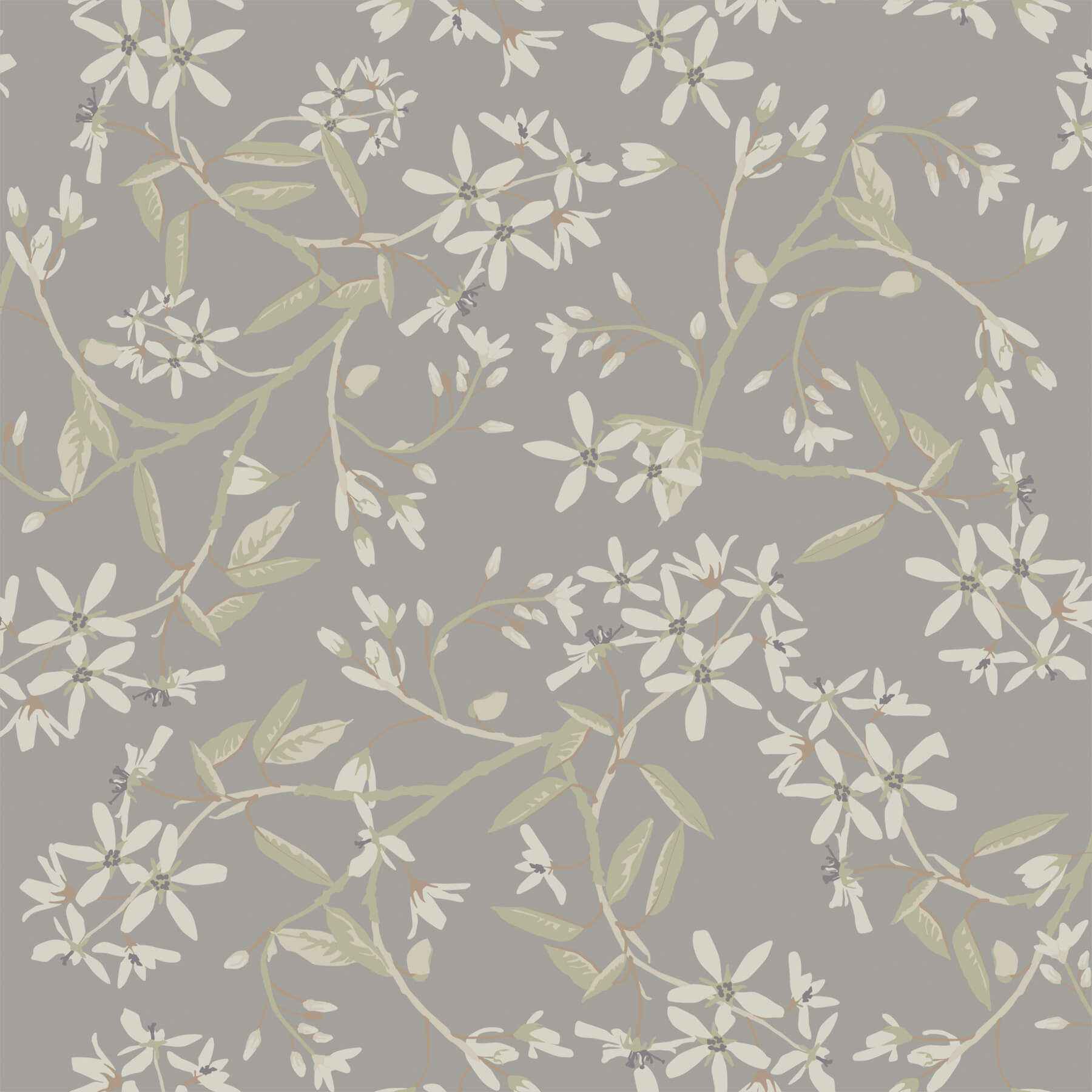 Paradis Slate Bouquet Toss Wallpaper - York Wallcoverings - 4201-20114