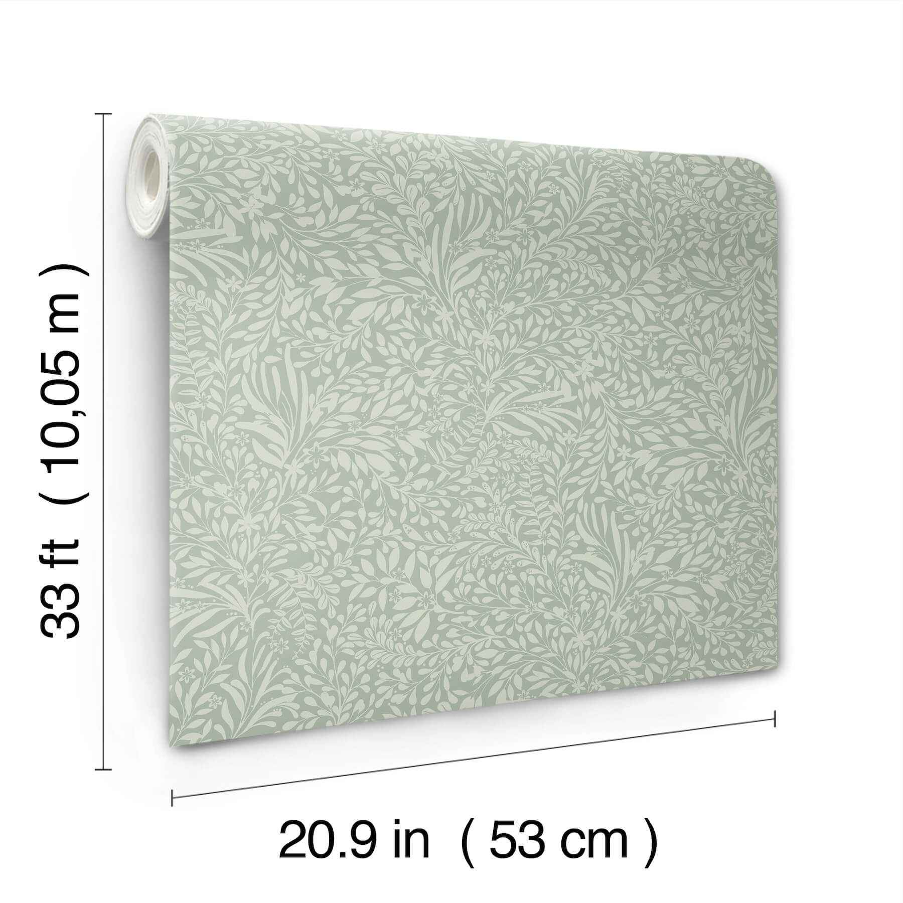 Kristina Teal Botanical Wallpaper - York Wallcoverings - 4201-20128 - York Wallcoverings Wallpaper